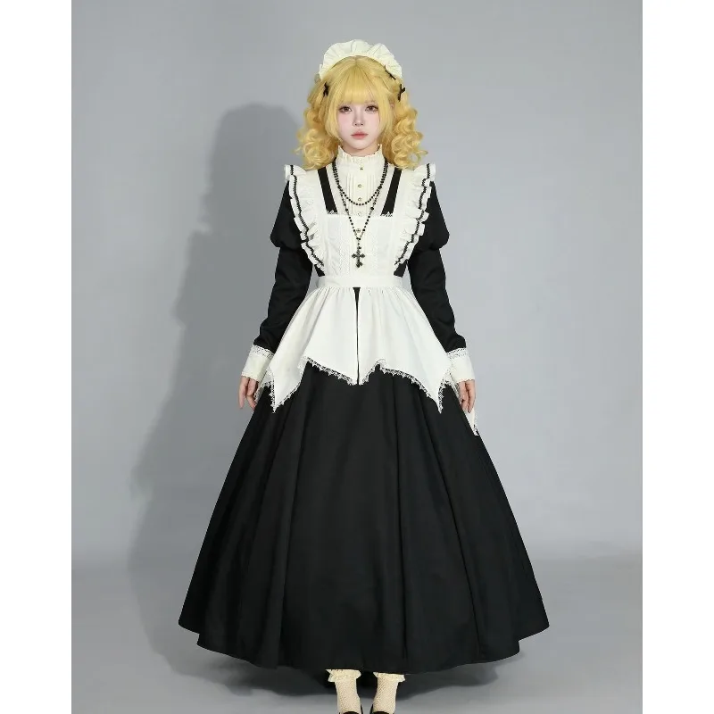 Japanese Anime Gothic Long Lolita Maid Cosplay Costume Sweet Puff Sleeve Dress Uniform Suit for Wome Halloween Party Outfits
Japanese Anime Gothic Long Lolita Maid Cosplay Costume Sweet Puff Sleeve Dress Uniform Suit for Wome Halloween Party Outfits