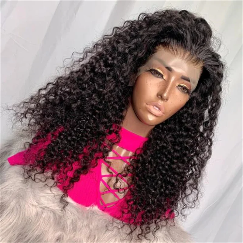 Natural Black Soft 26Inch Long 180 Density Glueless Preplucked Kinky Curly Lace Front Wig For Women With BabyHair Daily Cosplay
Natural Black Soft 26Inch Long 180 Density Glueless Preplucked Kinky Curly Lace Front Wig For Women With BabyHair Daily Cosplay
