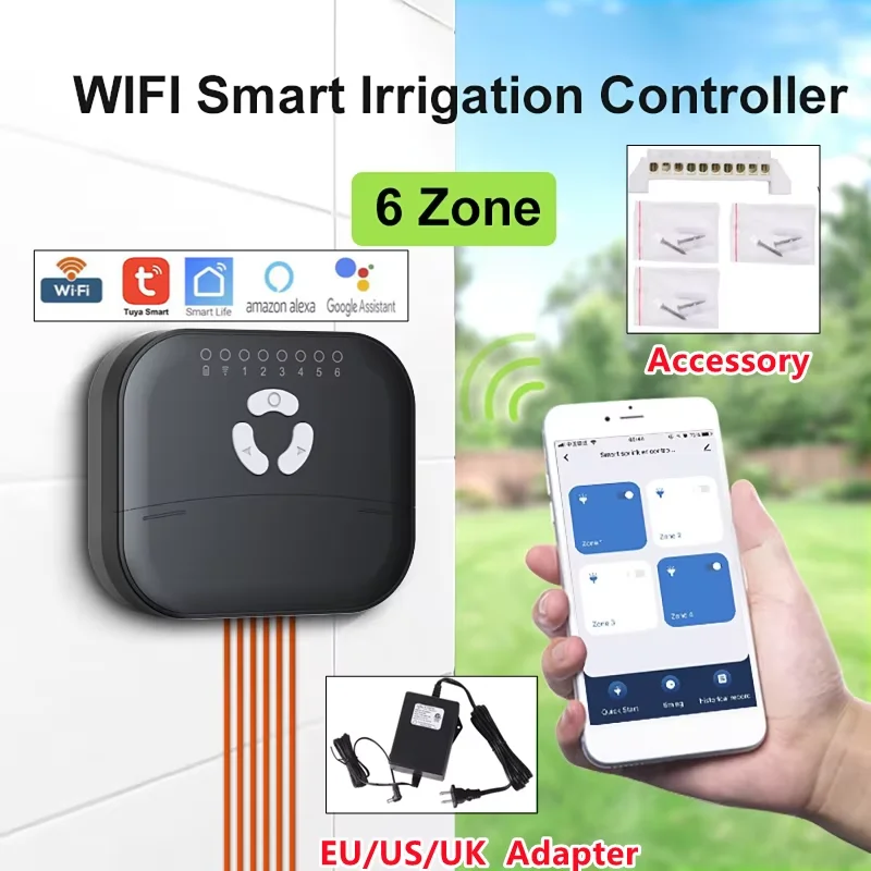 4/6 Zone WIFI Connect Tuya Smart Home Watering Timer Garden Irrigation Controller Water Valve Irrigation Tmer System
4/6 Zone WIFI Connect Tuya Smart Home Watering Timer Garden Irrigation Controller Water Valve Irrigation Tmer System