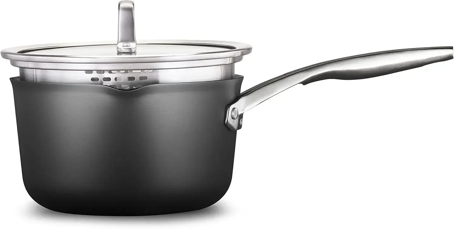 Premier Hard-Anodized Nonstick 3.5-Quart Sauce Pan with Lid, Black, 3.5 QT
Premier Hard-Anodized Nonstick 3.5-Quart Sauce Pan with Lid, Black, 3.5 QT
