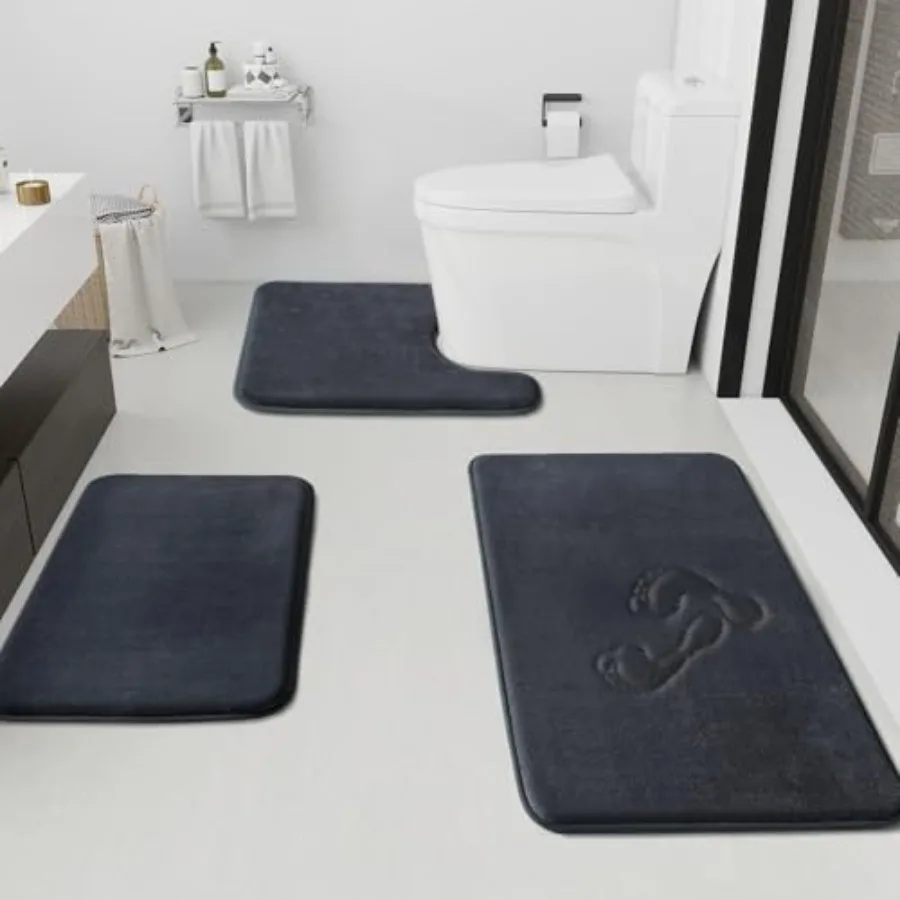 Bathroom Rugs Sets 3 Pcs Non-Slip and Quick Dry Bath Mat Set Ultra Soft Velvet Bath Rugs for Bathroom Toilet and Shower Floor
Bathroom Rugs Sets 3 Pcs Non-Slip and Quick Dry Bath Mat Set Ultra Soft Velvet Bath Rugs for Bathroom Toilet and Shower Floor