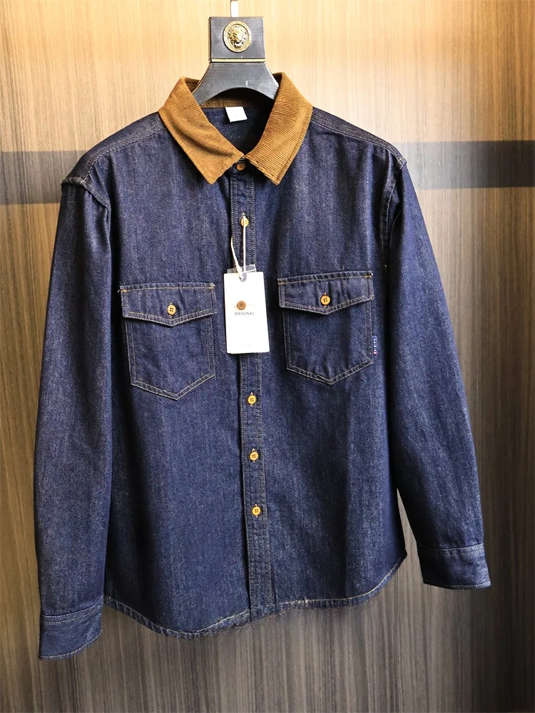 Heavyweight American Retro Denim Casual Shirt Men's Color Block Collar Hunting Shirt Fashionable Autumn Cotton Long Sleeve
Heavyweight American Retro Denim Casual Shirt Men's Color Block Collar Hunting Shirt Fashionable Autumn Cotton Long Sleeve