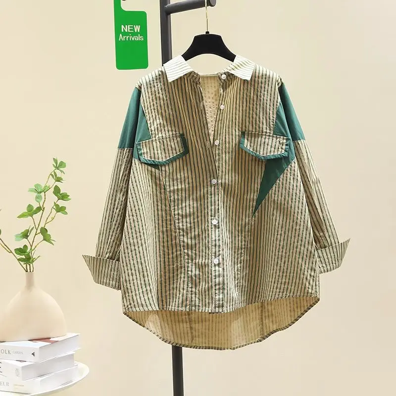 2024 Women Retro Striped Patchwork Oversized Streetwear Shirts Trendy Long Sleeve Irregular Blouses Tunic Tops Y2K Ropa De Mujer
2024 Women Retro Striped Patchwork Oversized Streetwear Shirts Trendy Long Sleeve Irregular Blouses Tunic Tops Y2K Ropa De Mujer