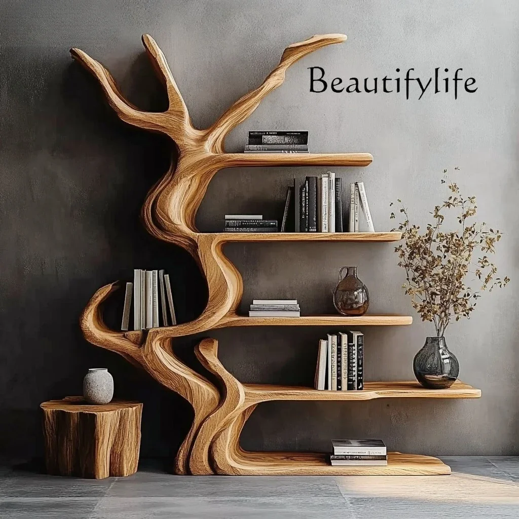 modern tree-shaped bookshelf Solid wood display stand Floor-to-ceiling creative multi-layer storage art Advanced sense
modern tree-shaped bookshelf Solid wood display stand Floor-to-ceiling creative multi-layer storage art Advanced sense