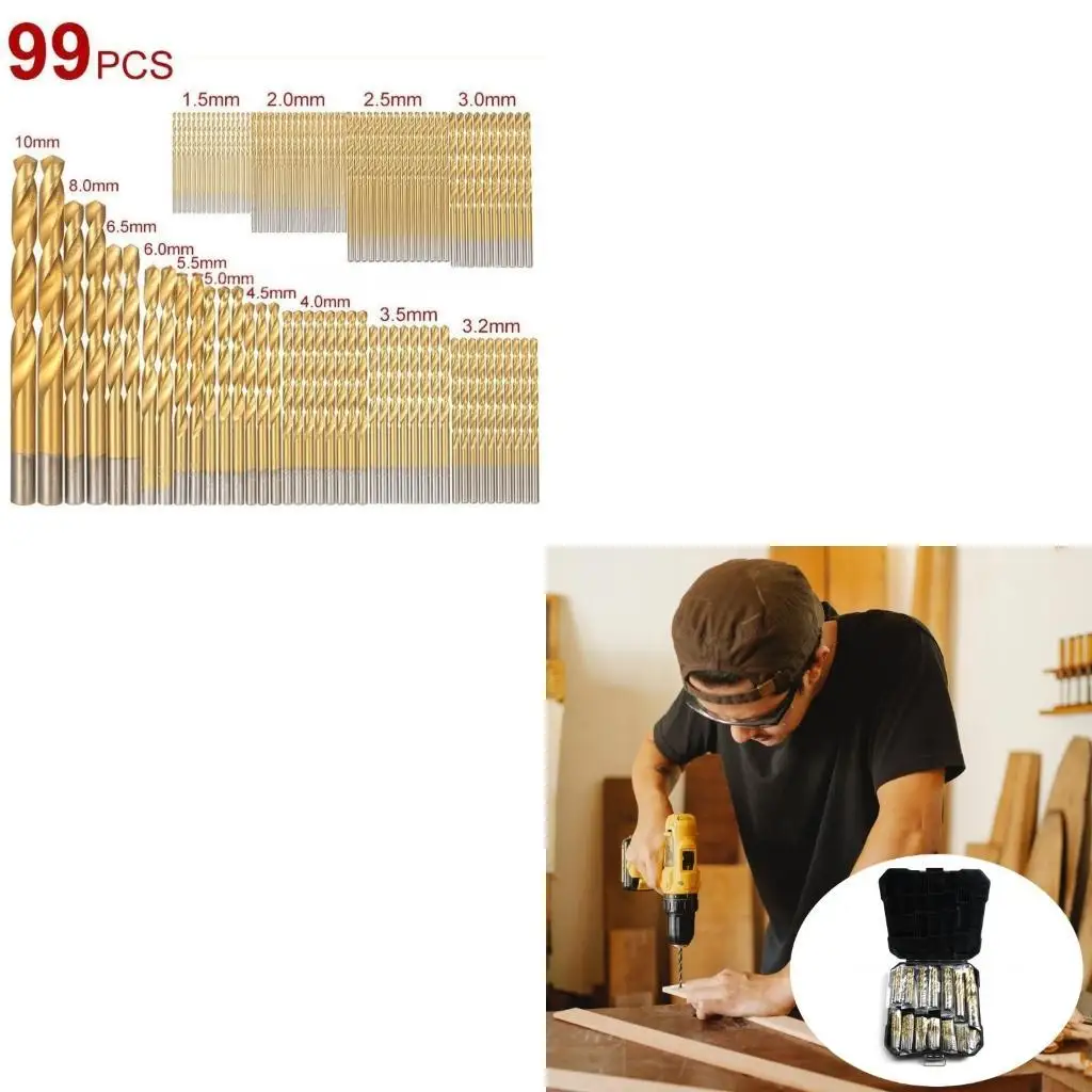 203C 99Pcs Metal Twist Drill Bit High Speed Steel Drilling Cast Iron/Aluminum
203C 99Pcs Metal Twist Drill Bit High Speed Steel Drilling Cast Iron/Aluminum