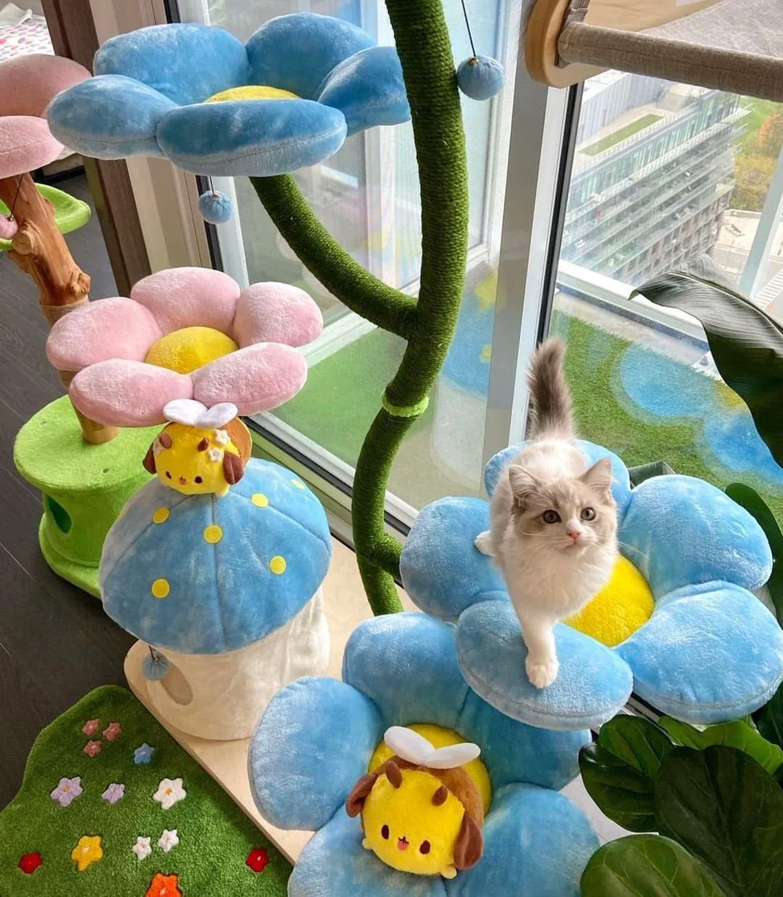 Blue Cat Climbing Frame & Scratcher Stylish Cat Furniture Wooden Modern Luxury Cat Flower Tree Tower
Blue Cat Climbing Frame & Scratcher Stylish Cat Furniture Wooden Modern Luxury Cat Flower Tree Tower
