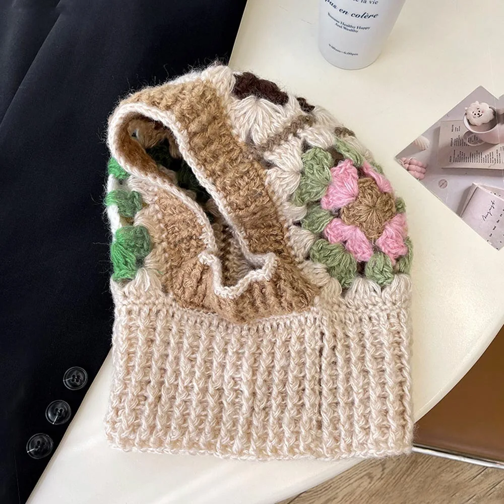New Crochet Flower Handmade Balaclava Hat Ear Protection Neck Warm Knitted Yarn Hat Colorful Pullover Hat Outdoor
New Crochet Flower Handmade Balaclava Hat Ear Protection Neck Warm Knitted Yarn Hat Colorful Pullover Hat Outdoor