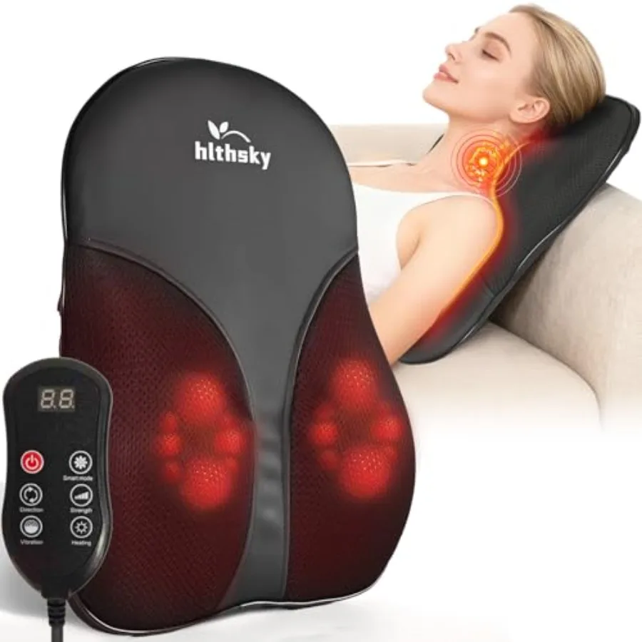 Back Massager with Heat Shiatsu for Pain Relief 3D Kneading Lower Back Massager Pillow with Vibration Airbag in Black Deep Tiss
Back Massager with Heat Shiatsu for Pain Relief 3D Kneading Lower Back Massager Pillow with Vibration Airbag in Black Deep Tiss