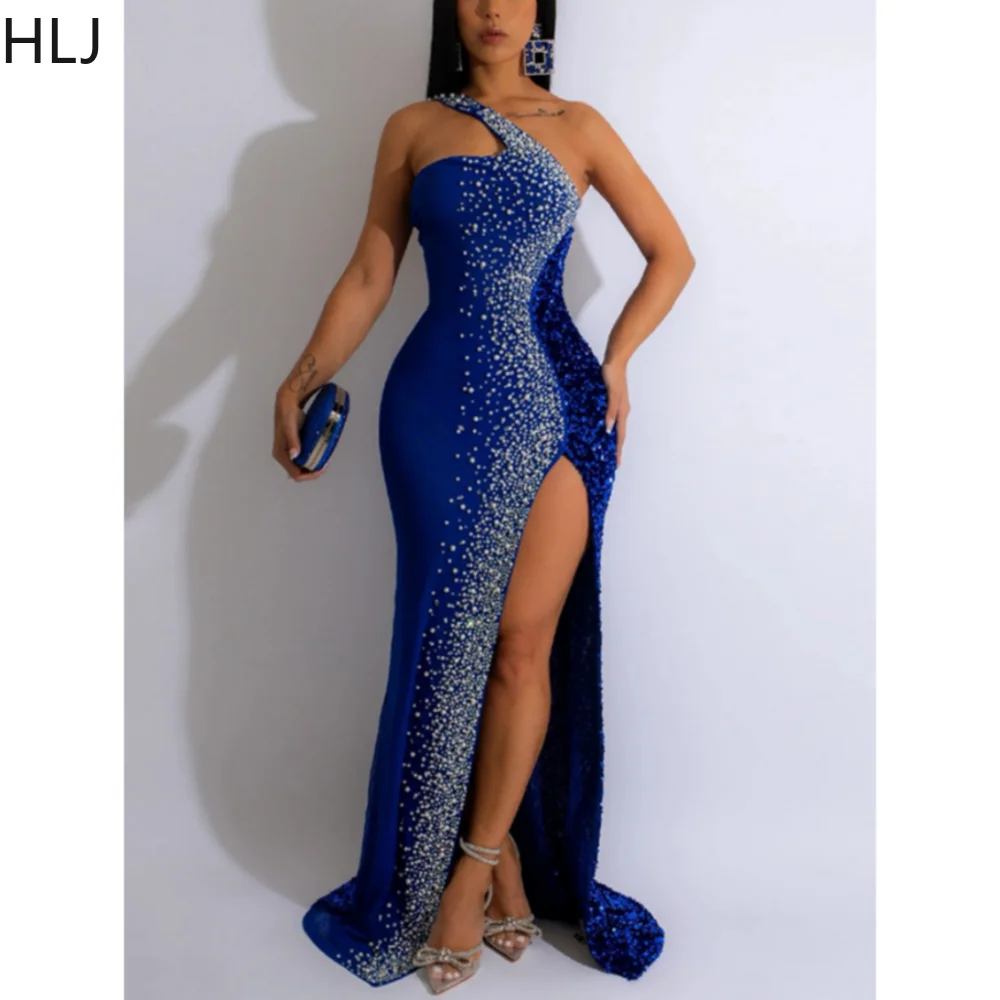 HLJ Black Fashion Diamonds Rhinestone Party Birthday Dresses Women One Shoulder High Slit Floor Dress Female Bodycon Vestidos
HLJ Black Fashion Diamonds Rhinestone Party Birthday Dresses Women One Shoulder High Slit Floor Dress Female Bodycon Vestidos