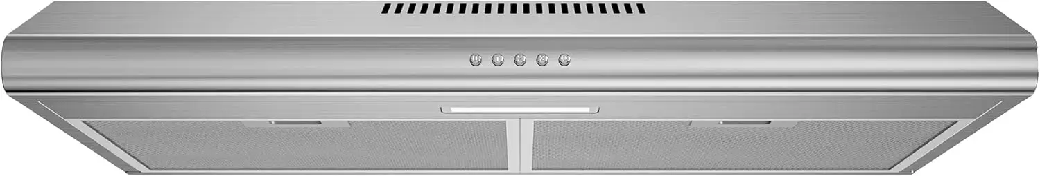 Under Cabinet Range Hood 30 Inch, Ducted/Ductless Convertible Vent Hood with 250 CFM, 3-Speed Fan, Energy-Efficient LED
Under Cabinet Range Hood 30 Inch, Ducted/Ductless Convertible Vent Hood with 250 CFM, 3-Speed Fan, Energy-Efficient LED