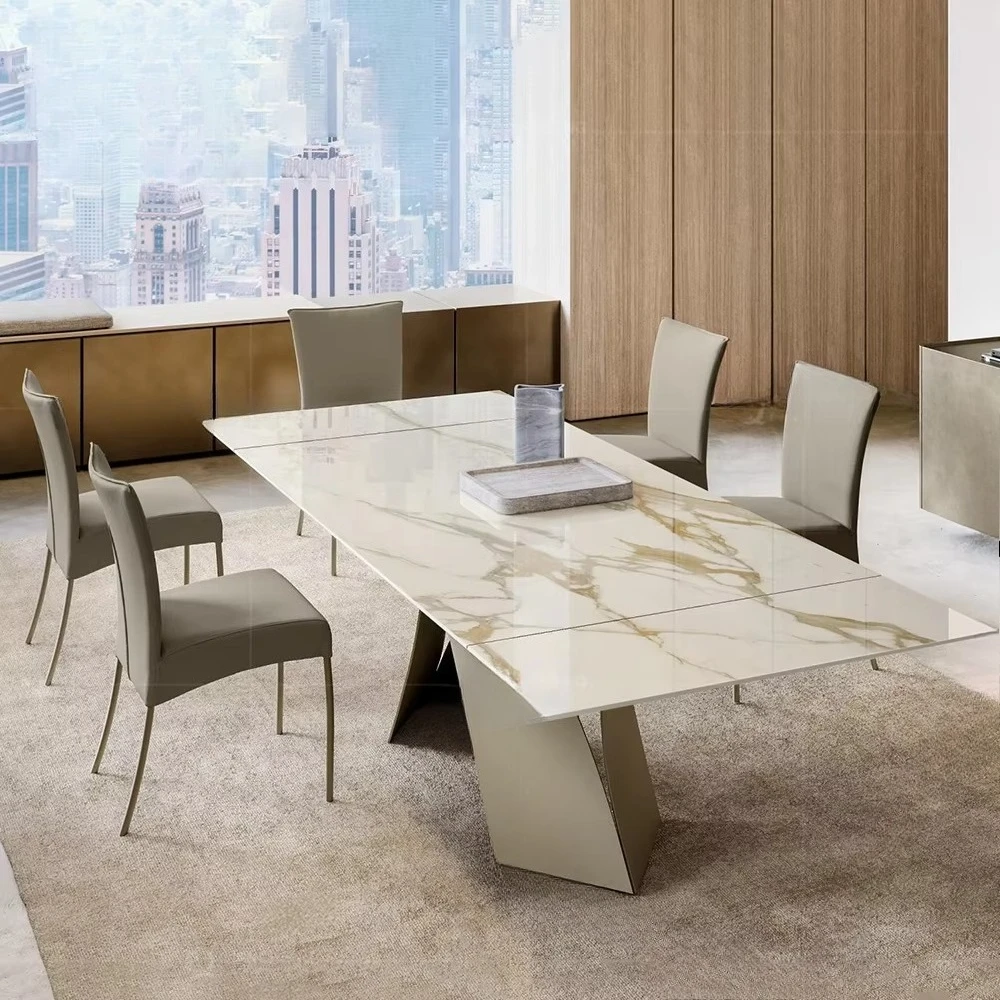 Home or hotel kitchen dining table wholesale suitable for apartment modern dining table with stretchable iron legs and ceramic
Home or hotel kitchen dining table wholesale suitable for apartment modern dining table with stretchable iron legs and ceramic