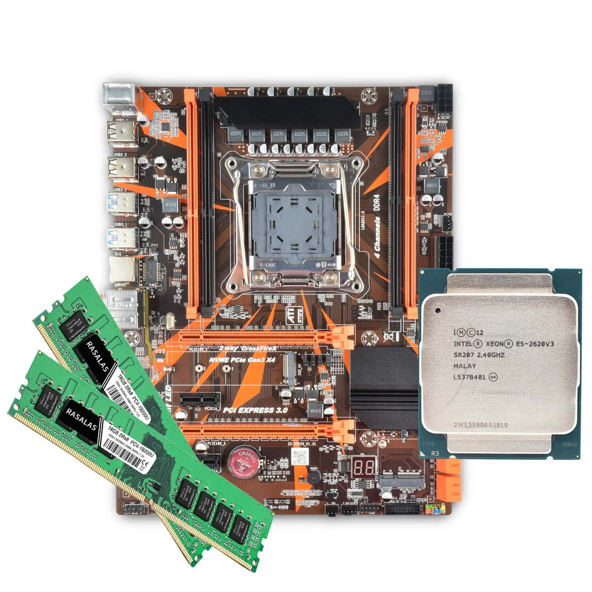X99 motherboard memory CPU kit combination E5 2620 V3 CPU DDR4 RAM 16GB Motherboard kit
X99 motherboard memory CPU kit combination E5 2620 V3 CPU DDR4 RAM 16GB Motherboard kit