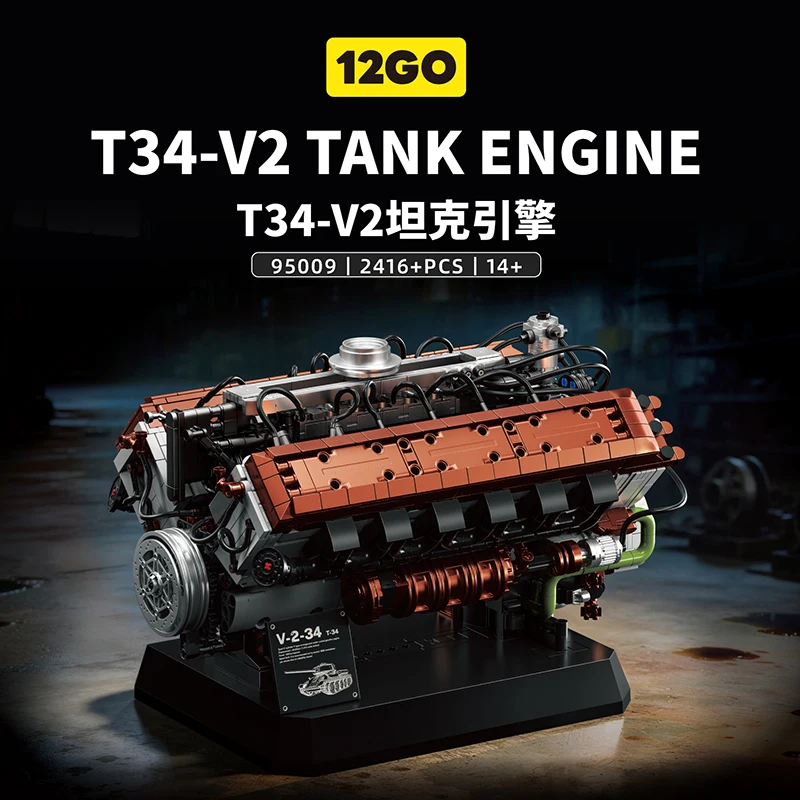 Soviet T34 Tank Engine Assembly Building Toy - 2416 PCS - Educational Model - Table Decoration Item - 12GO95009
Soviet T34 Tank Engine Assembly Building Toy - 2416 PCS - Educational Model - Table Decoration Item - 12GO95009