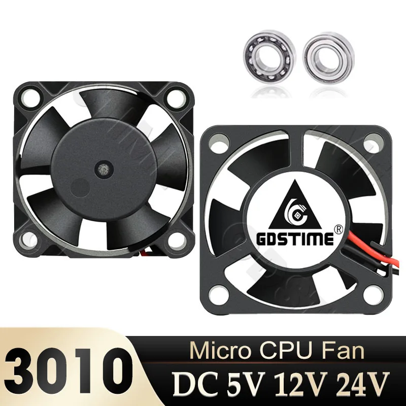 Gdstime 30mm 5V 8.4V 12V 24V Fan 3010 2Pin JST Dupont Cooler 3CM 30x30x10mm Mini DC Brushless Dual Ball Bearing Cooling Fan
Gdstime 30mm 5V 8.4V 12V 24V Fan 3010 2Pin JST Dupont Cooler 3CM 30x30x10mm Mini DC Brushless Dual Ball Bearing Cooling Fan