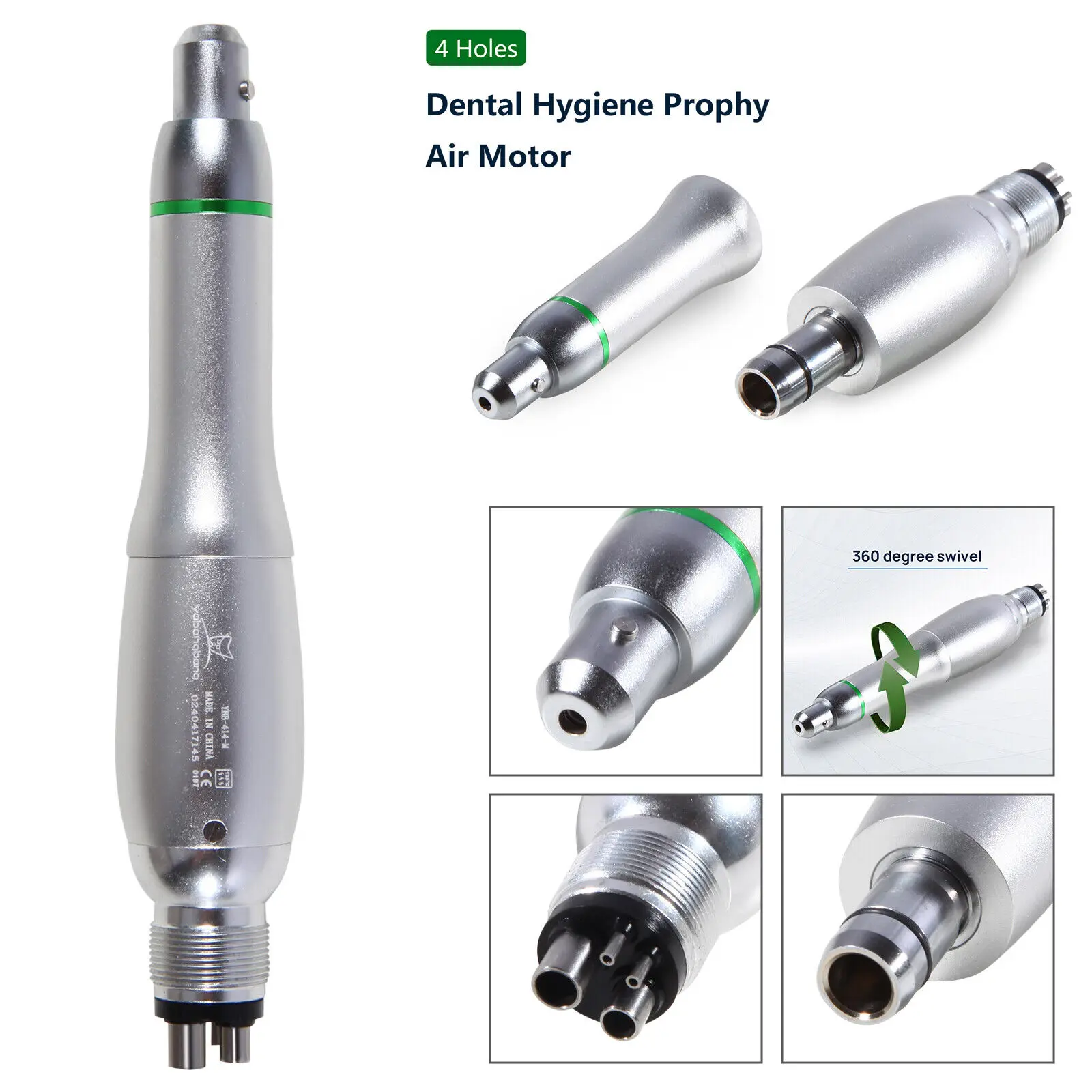 Dental Hygiene Prophy Handpiece Air Motor 4Holes 4:1 Straight Nose Cone 360°Swivel
Dental Hygiene Prophy Handpiece Air Motor 4Holes 4:1 Straight Nose Cone 360°Swivel