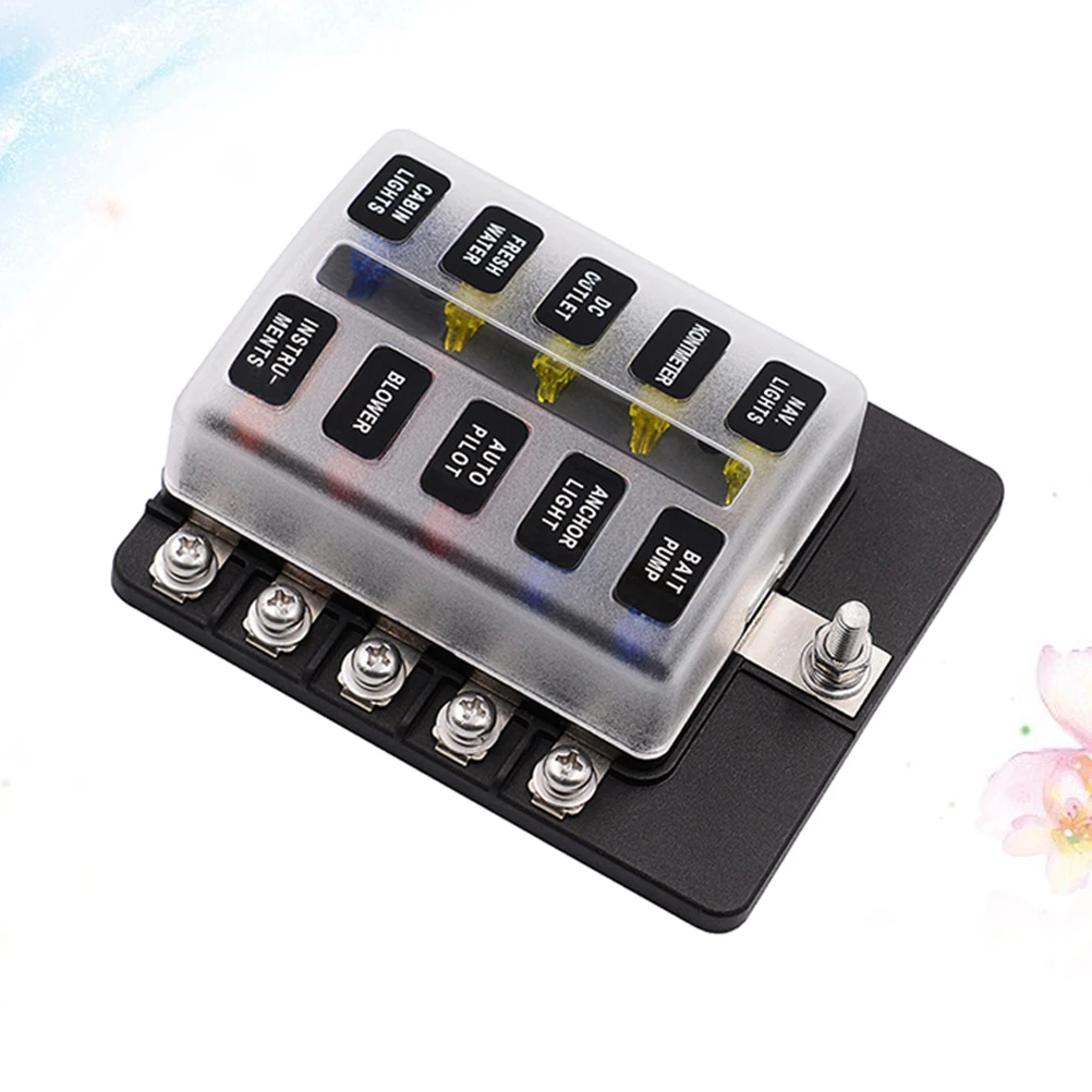 Universal 10 Way Fuse Vehicle Circuit Electrical Fuse Holder Automotive Accessories Black 12-36V
Universal 10 Way Fuse Vehicle Circuit Electrical Fuse Holder Automotive Accessories Black 12-36V