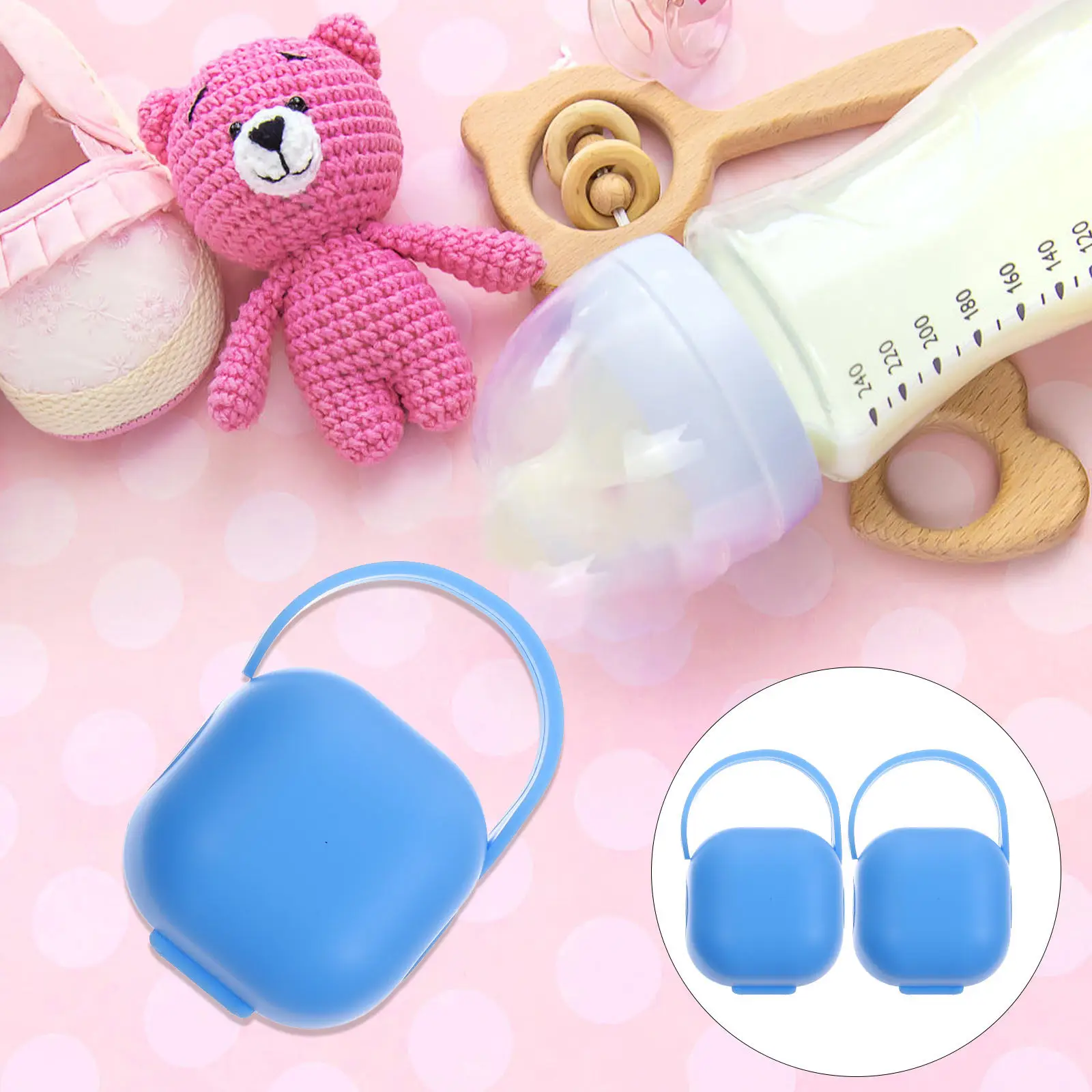 2Pcs Pacifier Storage Case for Baby Infant Newborn Portable Holder Box with Carry Loop Safe PP Material Travel Outdoor Use Blue
2Pcs Pacifier Storage Case for Baby Infant Newborn Portable Holder Box with Carry Loop Safe PP Material Travel Outdoor Use Blue