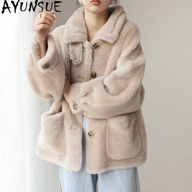 AYUNSUE Korean Wool Fur Coat Real Fur Jacket Women Clothes Casual Overcoat Spring Autumn Long Sleeves Warm Loosen Tops Zm1067
AYUNSUE Korean Wool Fur Coat Real Fur Jacket Women Clothes Casual Overcoat Spring Autumn Long Sleeves Warm Loosen Tops Zm1067