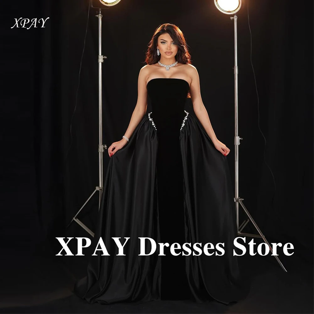 XPAY Black Velvet Long Evening Dresses With Detachable Train Beads Prom Gowns Formal Party Occasion Dress Customized Vestidos
XPAY Black Velvet Long Evening Dresses With Detachable Train Beads Prom Gowns Formal Party Occasion Dress Customized Vestidos