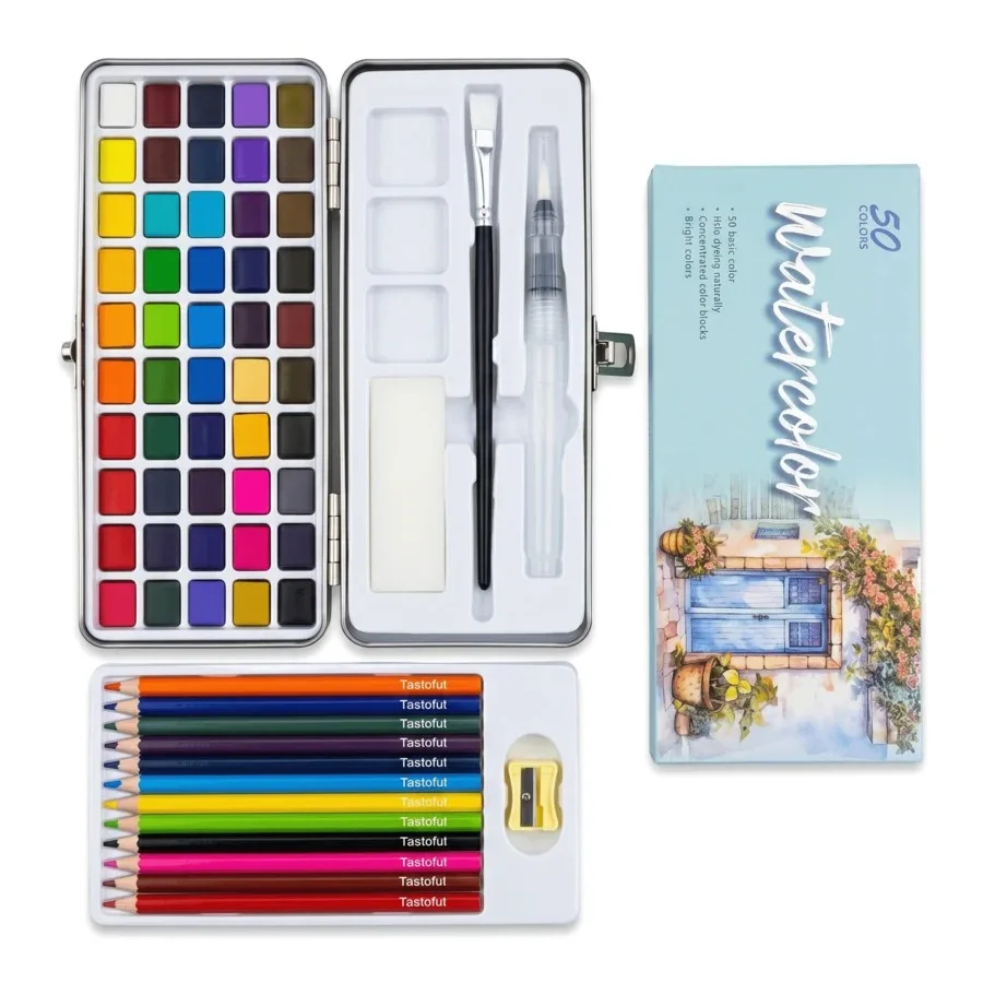 50 Color Imitation Wooden Box Watercolor Paired With 1 Set Of Colored Lead Set, Suitable For Painting Enthusiasts And Handicraf
50 Color Imitation Wooden Box Watercolor Paired With 1 Set Of Colored Lead Set, Suitable For Painting Enthusiasts And Handicraf