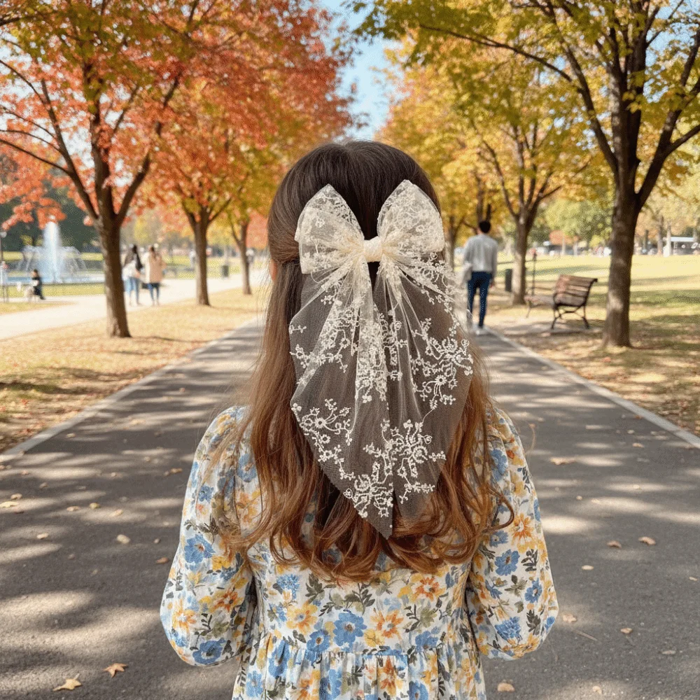 Fashion Elegant Lace Bow Hairpin Vintage Flower Embroidery Princess Style Hair Clip Mesh Ribbon Hair Accessories Teenager
Fashion Elegant Lace Bow Hairpin Vintage Flower Embroidery Princess Style Hair Clip Mesh Ribbon Hair Accessories Teenager
