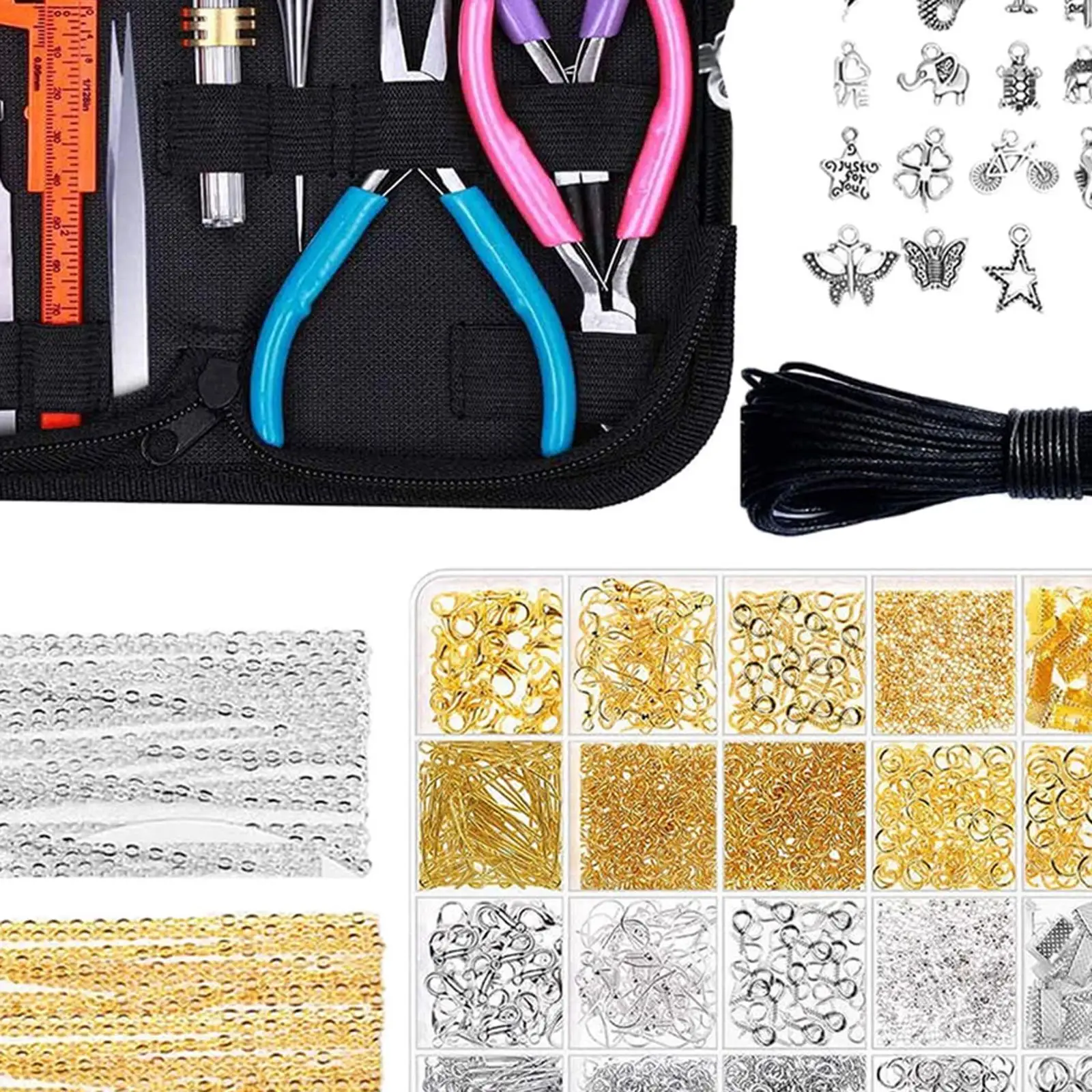 Jewelry Making Kit Repair Tool Craft, Jewelry Wires Pliers DIY for Earrings Necklace Bracelet Pendant
Jewelry Making Kit Repair Tool Craft, Jewelry Wires Pliers DIY for Earrings Necklace Bracelet Pendant