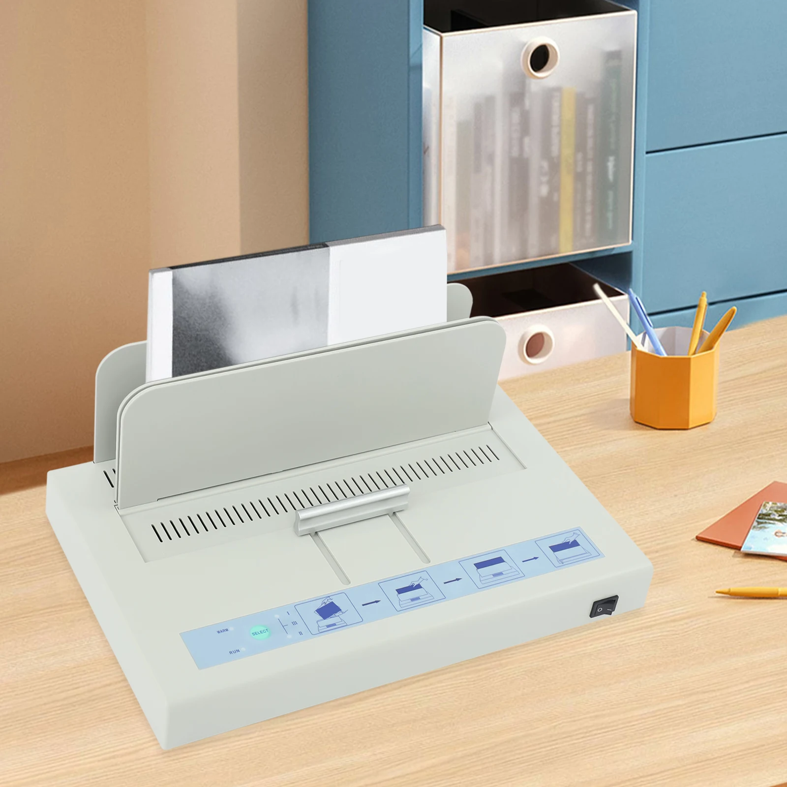 A4 Thermal Binding Machine, 50mm Binding Thickness Binding Machine with Rubber Foot Pads, Book Binding Machine for Offices
A4 Thermal Binding Machine, 50mm Binding Thickness Binding Machine with Rubber Foot Pads, Book Binding Machine for Offices