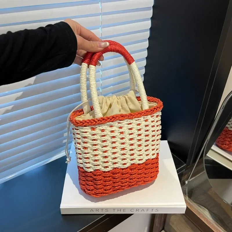 2025 New Woven Candy-colored Bucket Bag, Ladies' Cute Basket Handbag, Vacation Straw Woven Bag
2025 New Woven Candy-colored Bucket Bag, Ladies' Cute Basket Handbag, Vacation Straw Woven Bag