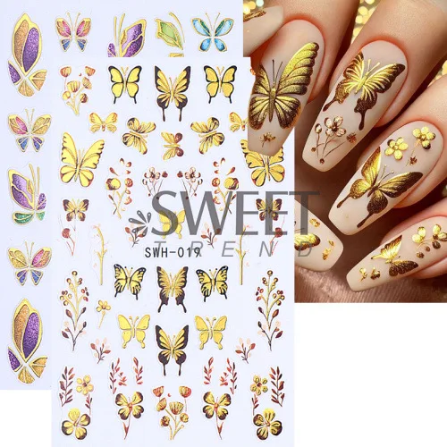 New butterfly nail art stickers Spring internet celebrity gold edge flower star totem gold stamping ins glue nails
New butterfly nail art stickers Spring internet celebrity gold edge flower star totem gold stamping ins glue nails