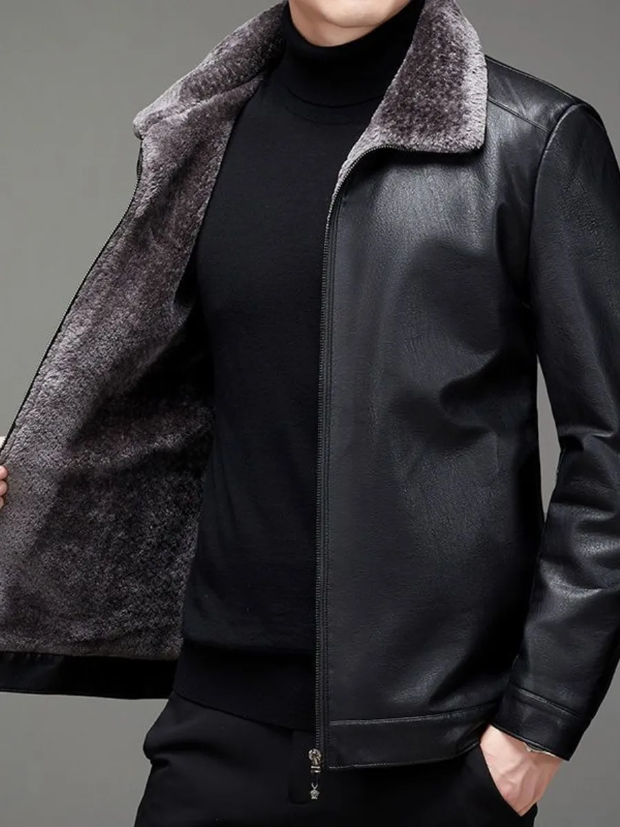 Haining Мужское кожаное пальто Jaet на подкладке Fce Winter Coat среднего возраста и ly Faion Urban Double Sided Wear Long Sve на молнии
Haining Мужское кожаное пальто Jaet на подкладке Fce Winter Coat среднего возраста и ly Faion Urban Double Sided Wear Long Sve на молнии