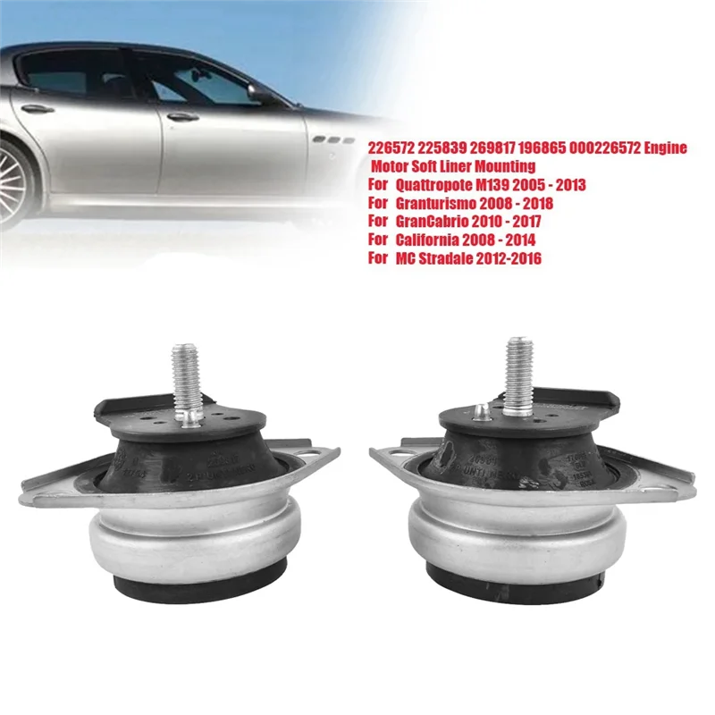 A81R-Professional 2Pcs 226572 Engine Mount Soft Liner Motor Bearing for Maserati Quattropote Granturismo GranCabrio Ferrari 2698
A81R-Professional 2Pcs 226572 Engine Mount Soft Liner Motor Bearing for Maserati Quattropote Granturismo GranCabrio Ferrari 2698