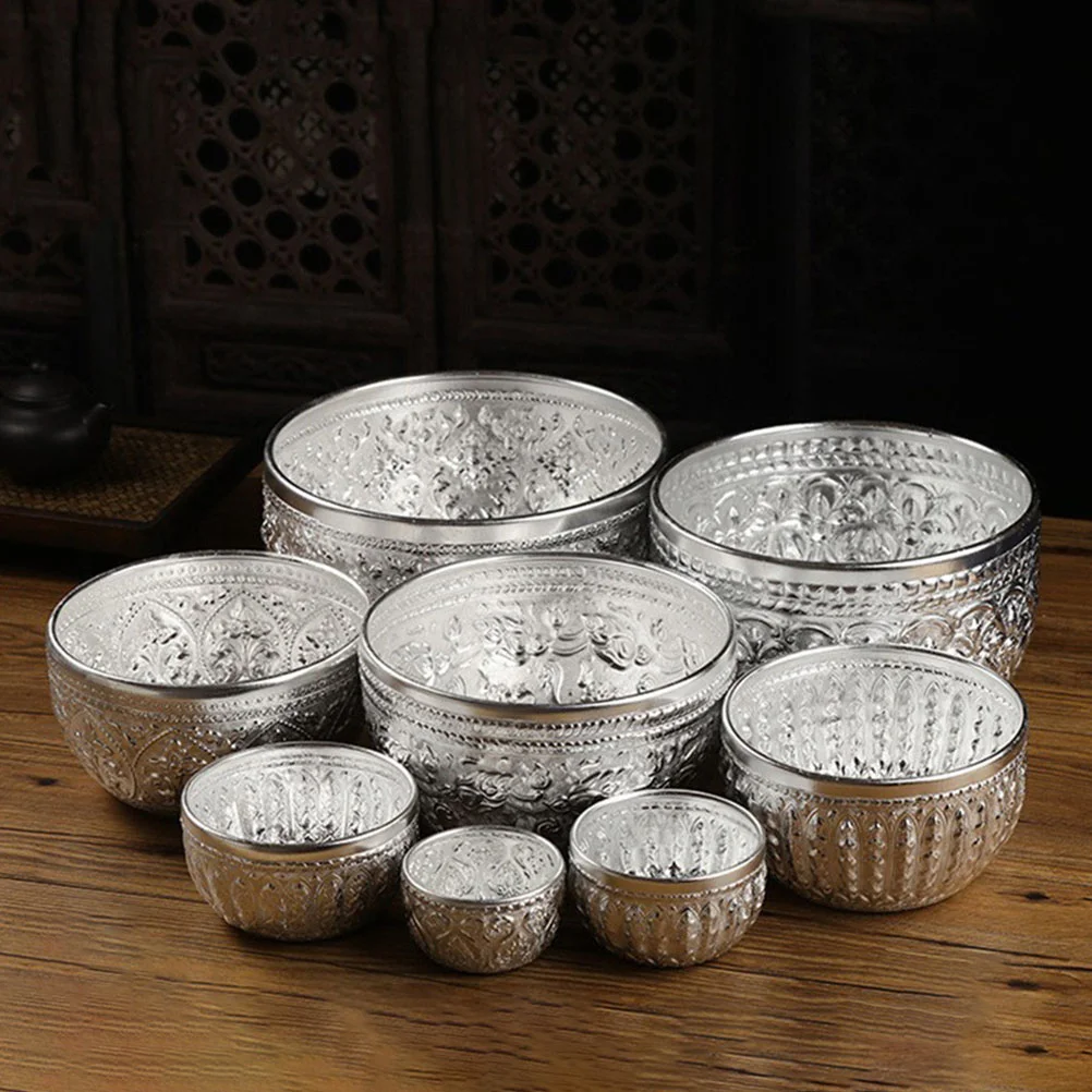 Tin 8cm Essential Oil Vintage Thai Water Bowl Carved Spa Massage Container Fruit Rice Bowl Smooth Premium Material
Tin 8cm Essential Oil Vintage Thai Water Bowl Carved Spa Massage Container Fruit Rice Bowl Smooth Premium Material