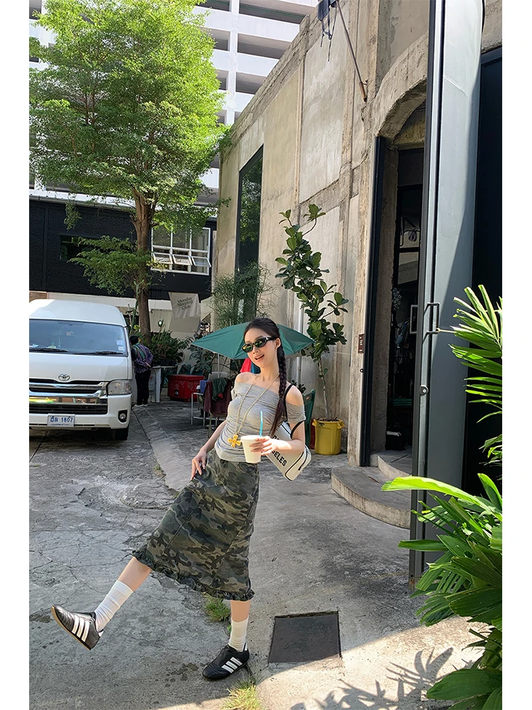 Новая женская хлопковая камуфляжная юбка с высокой талией, прямого кроя, H-образного силуэта, для повседневной носки, весна
Новая женская хлопковая камуфляжная юбка с высокой талией, прямого кроя, H-образного силуэта, для повседневной носки, весна