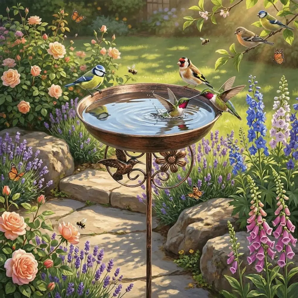 Cast Iron Outdoor Bird Bath Five Prongs Base Rust Resistant Metal Bird Feeder Heavy Duty Tipping Eve Garden Birdbath Yard
Cast Iron Outdoor Bird Bath Five Prongs Base Rust Resistant Metal Bird Feeder Heavy Duty Tipping Eve Garden Birdbath Yard