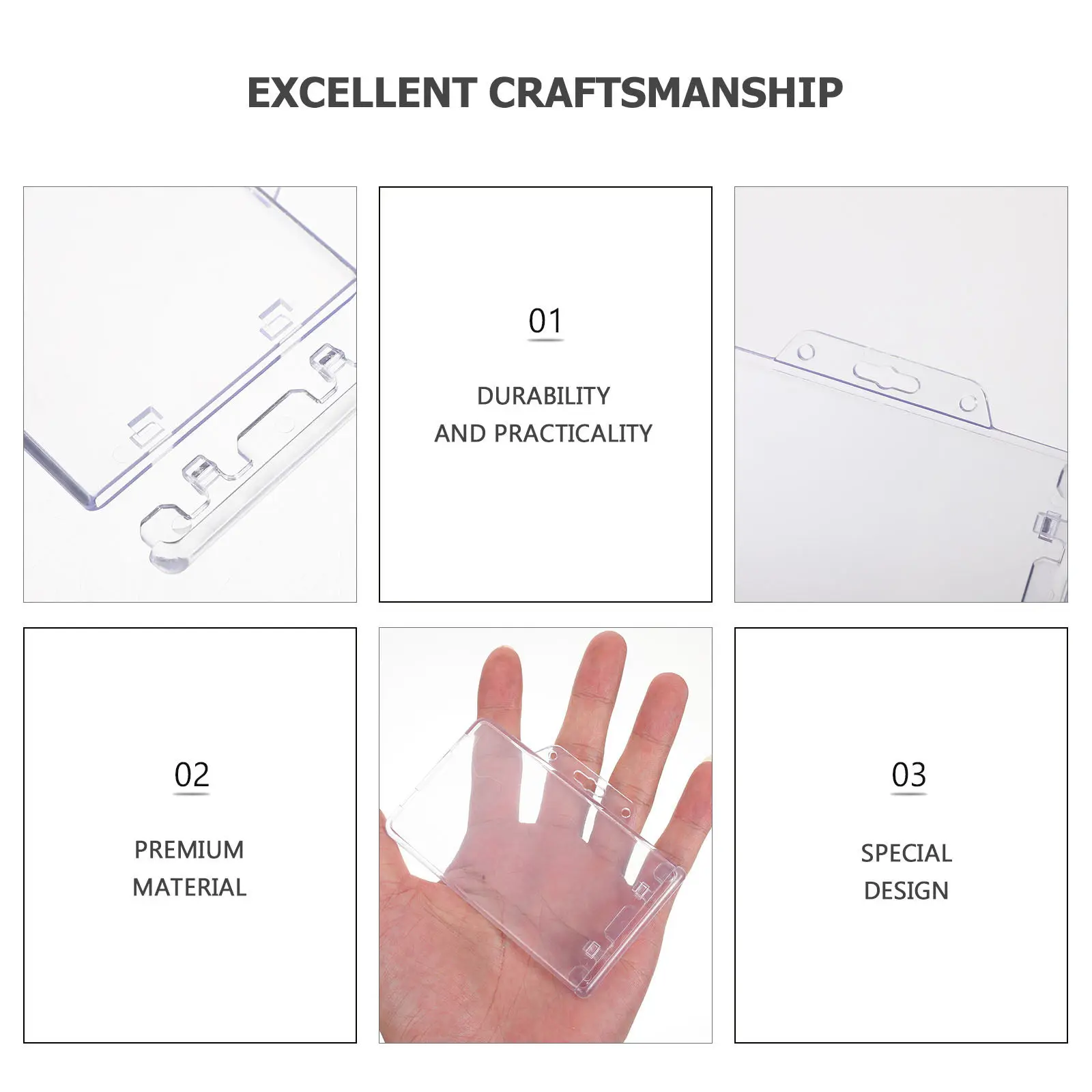 5Pcs Card Protector Cover Premium ABS Material Secure Id Badge Holder for Office School Work Name Tag Sleeve Transparent
5Pcs Card Protector Cover Premium ABS Material Secure Id Badge Holder for Office School Work Name Tag Sleeve Transparent