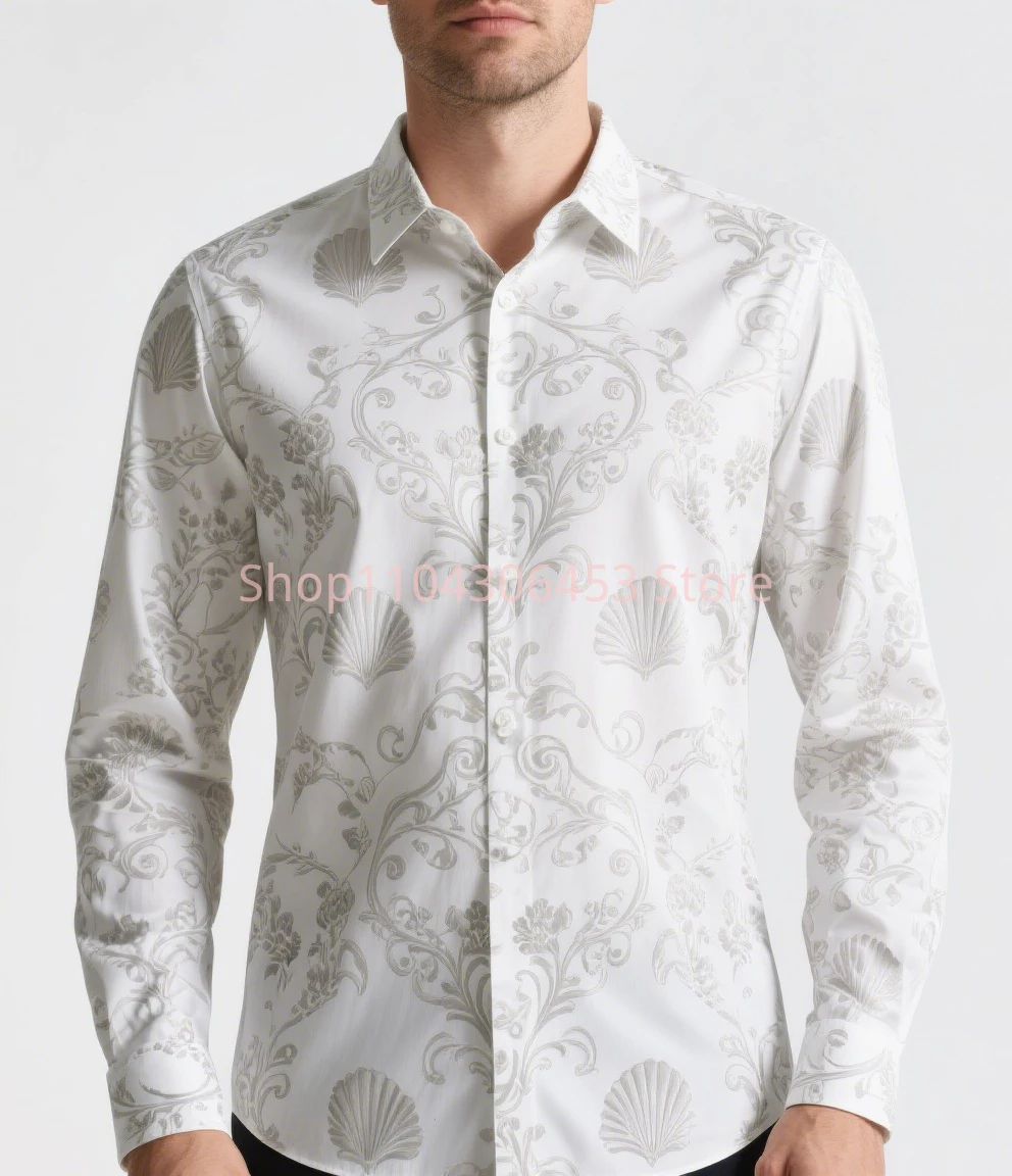 Men's French Plant Graphic 3D Printing Dark Pattern Shirt Hawaiian Casual Long-sleeved Lapel Shirt Business Party Simple Formal
Men's French Plant Graphic 3D Printing Dark Pattern Shirt Hawaiian Casual Long-sleeved Lapel Shirt Business Party Simple Formal
