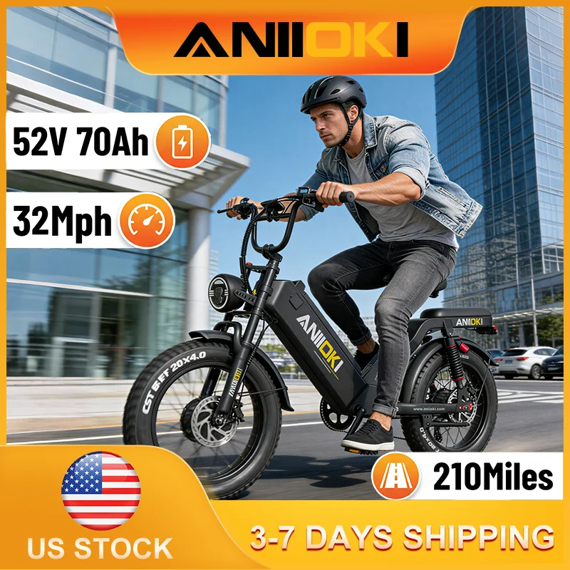 Электровелосипед ANIIOKI AQ177 AWD с двумя моторами 2800 Вт, 52 В, 70 Ач, скорость до 32 миль/ч, большой запас хода, для взрослых.
Электровелосипед ANIIOKI AQ177 AWD с двумя моторами 2800 Вт, 52 В, 70 Ач, скорость до 32 миль/ч, большой запас хода, для взрослых.