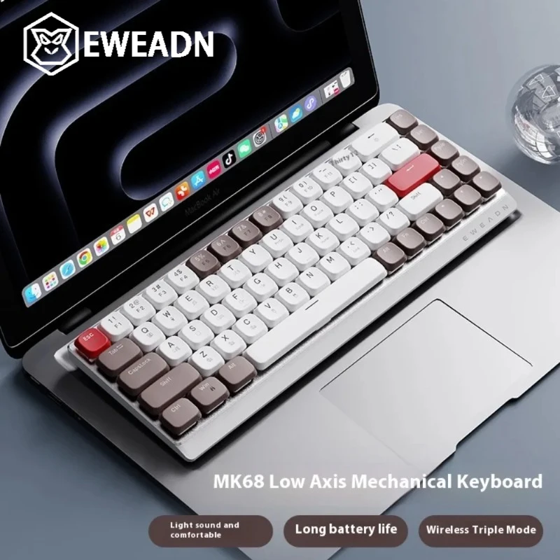 EWEADN Беспроводная механическая клавиатура Bluetooth MK68, 68-клавишный чайный вал, офисная клавиатура, колпачок из материала PBT, рамка из алюминиевого сплава
EWEADN Беспроводная механическая клавиатура Bluetooth MK68, 68-клавишный чайный вал, офисная клавиатура, колпачок из материала PBT, рамка из алюминиевого сплава