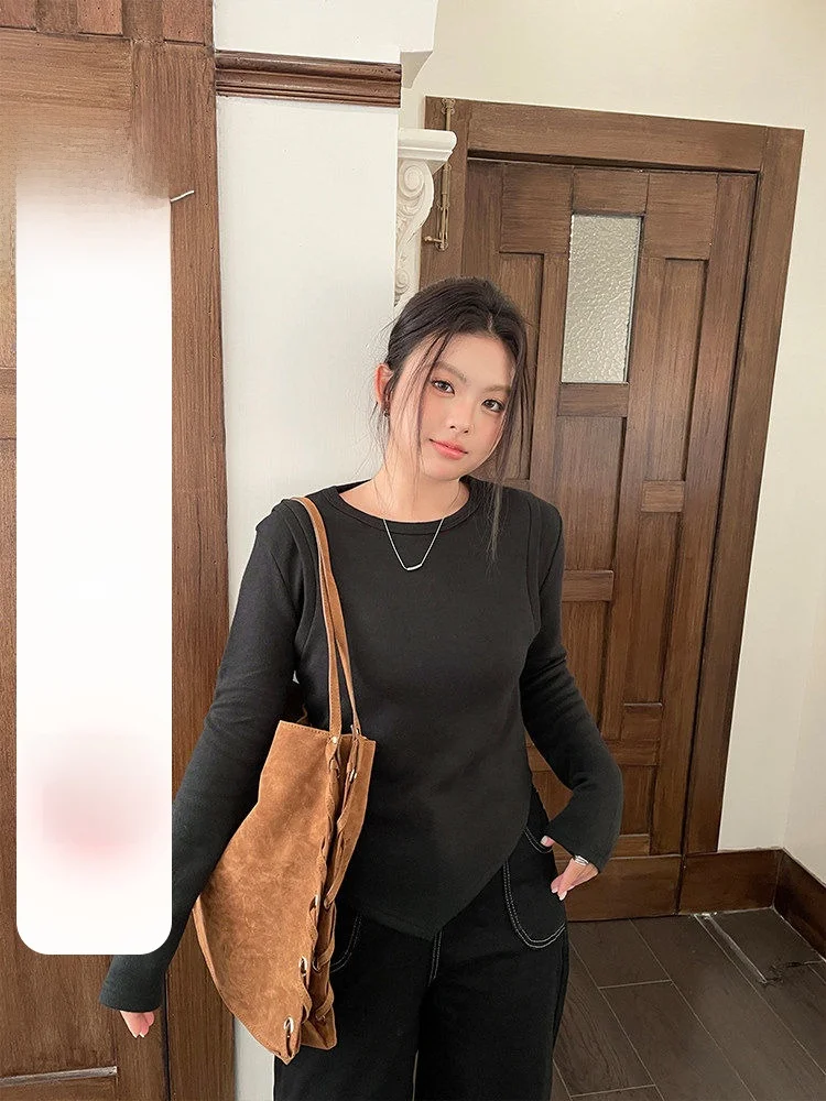 Korean Sle plus Size Knitted Long Sve Slim Fit Women's Inner Wear Top Commute Sle round Ne Regular Length Spring
Korean Sle plus Size Knitted Long Sve Slim Fit Women's Inner Wear Top Commute Sle round Ne Regular Length Spring