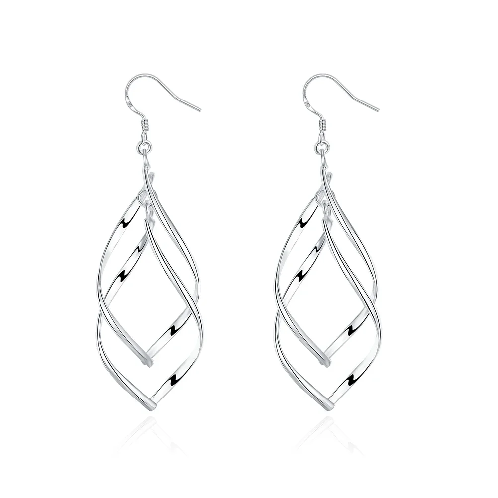 925 Sterling Silver Dangle Hoops Elegant Rotating Earrings For Women Wedding Party Gift Accessories Fashion Jewelry
925 Sterling Silver Dangle Hoops Elegant Rotating Earrings For Women Wedding Party Gift Accessories Fashion Jewelry