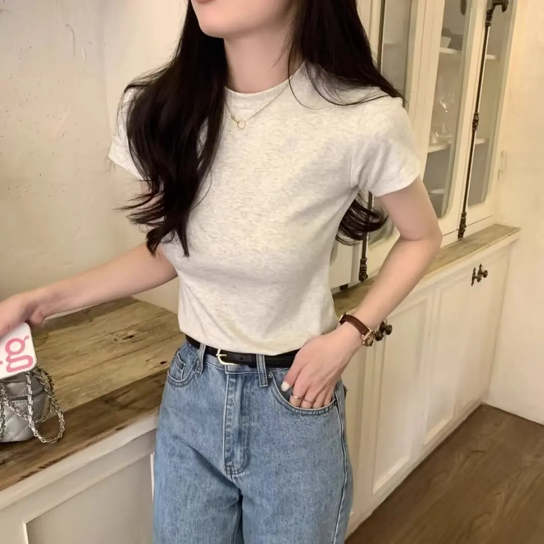 2024 Korean Style Short-Sleeved Blouse Women Spring and Summer Fashion Style Solid Color T-Shirt
2024 Korean Style Short-Sleeved Blouse Women Spring and Summer Fashion Style Solid Color T-Shirt