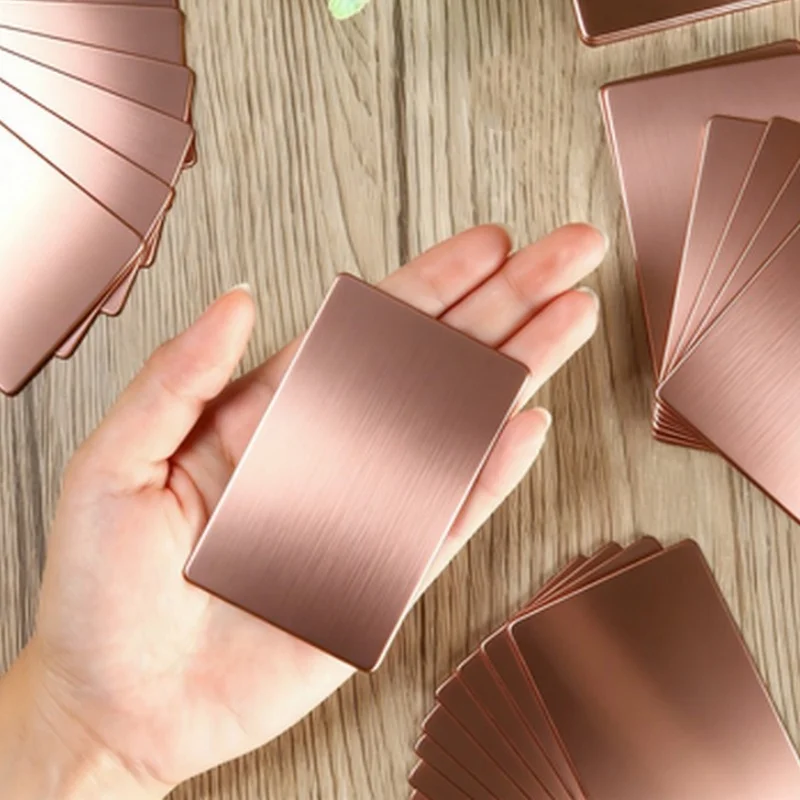 2pcs Rose Gold Hard Aluminum Card Durable Alloy Plate Personal Identity Display Blank Sheet for Multi Scene Engraving Marking
2pcs Rose Gold Hard Aluminum Card Durable Alloy Plate Personal Identity Display Blank Sheet for Multi Scene Engraving Marking