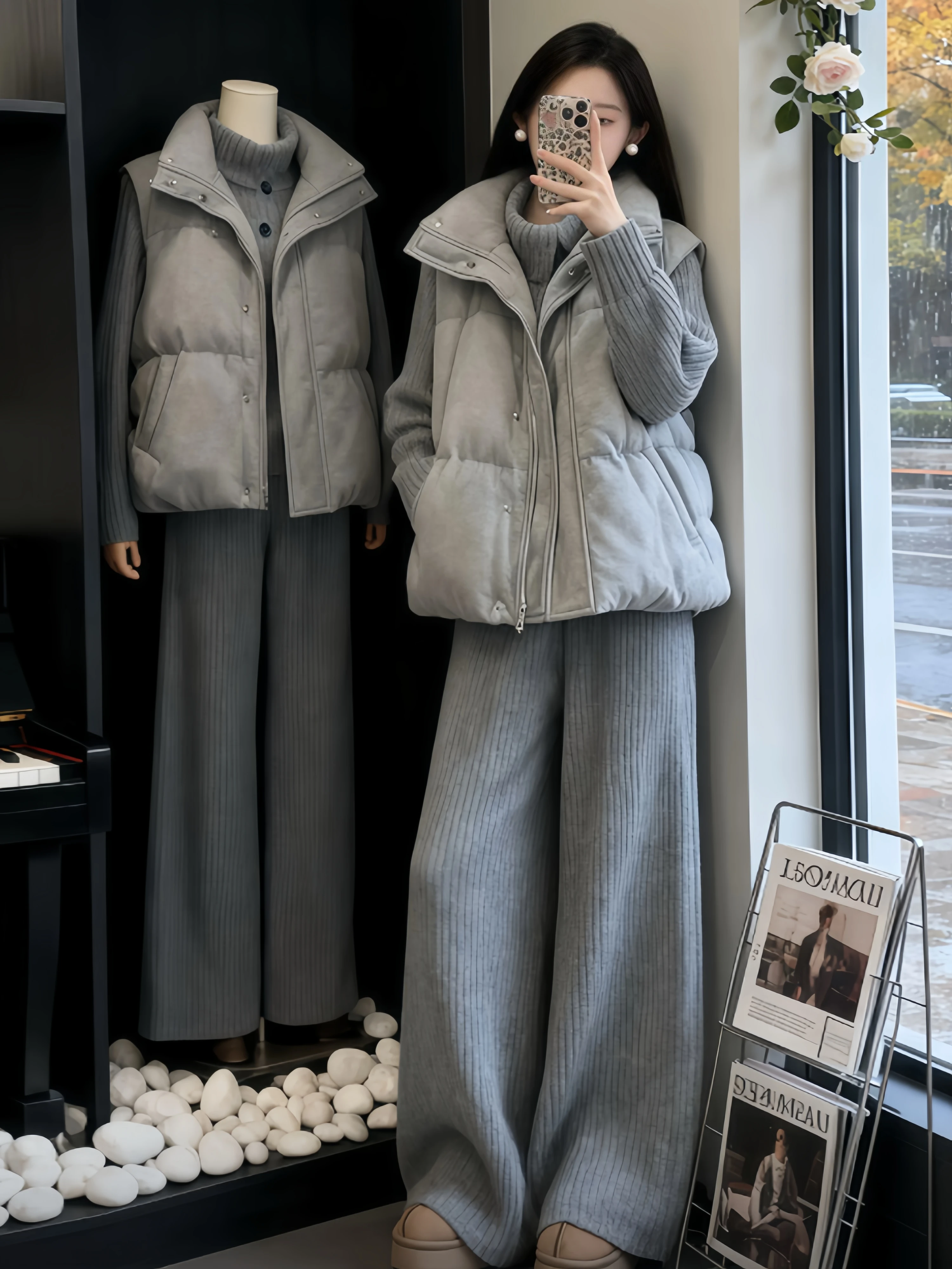 Gray Knitted Sweater Cotton Jacket Wide Leg Pants Three Piece Set Autumn Winter Korean Style Loose Casual Fashion Women's Ens...
Gray Knitted Sweater Cotton Jacket Wide Leg Pants Three Piece Set Autumn Winter Korean Style Loose Casual Fashion Women's Ens...