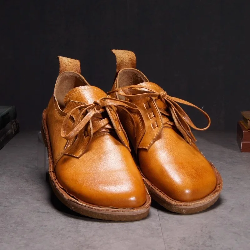 British Style Men Breathable Casual Leather Shoes Vegetable Tanned Cowhide Handmade Retro Soft Sole Driving Shoes for Women
British Style Men Breathable Casual Leather Shoes Vegetable Tanned Cowhide Handmade Retro Soft Sole Driving Shoes for Women