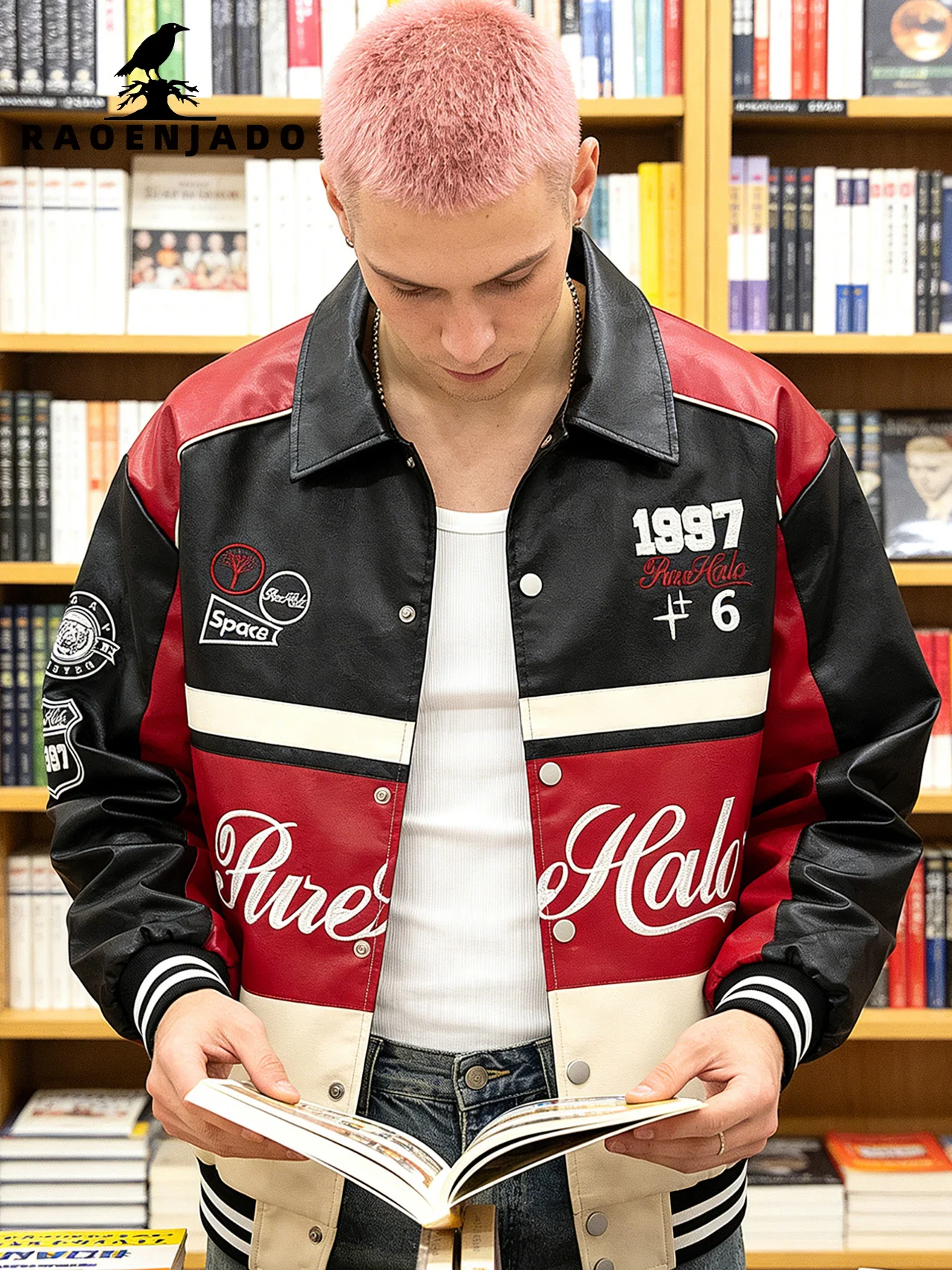 Men's Faux Leather Jacket Spring & Autumn Windproof Color-blocking Embroidery Baseball Coat Loose Motorcycle Outerwear
Men's Faux Leather Jacket Spring & Autumn Windproof Color-blocking Embroidery Baseball Coat Loose Motorcycle Outerwear