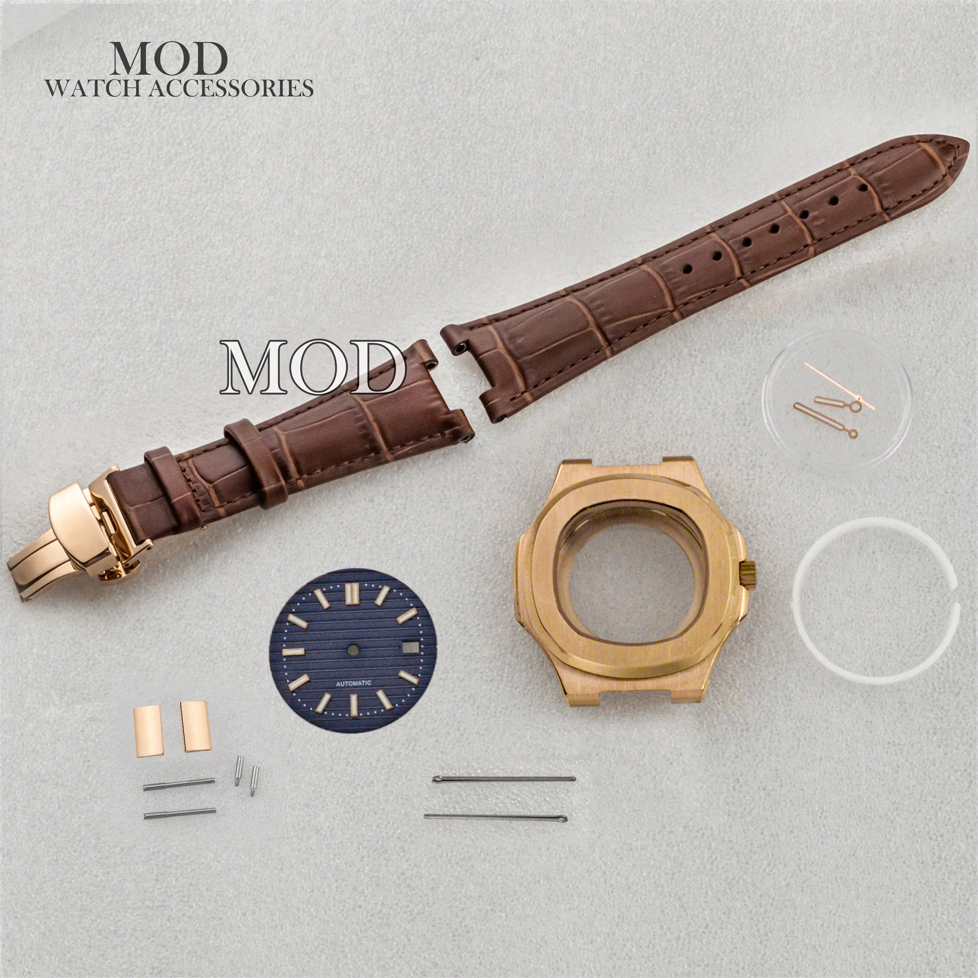 NH35 Case for Nautilus Sapphire Glass Rose Gold Mod Watch Case Genuine Leather Strap Dial Hands NH35 NH36 Movement 41mm Men Case
NH35 Case for Nautilus Sapphire Glass Rose Gold Mod Watch Case Genuine Leather Strap Dial Hands NH35 NH36 Movement 41mm Men Case