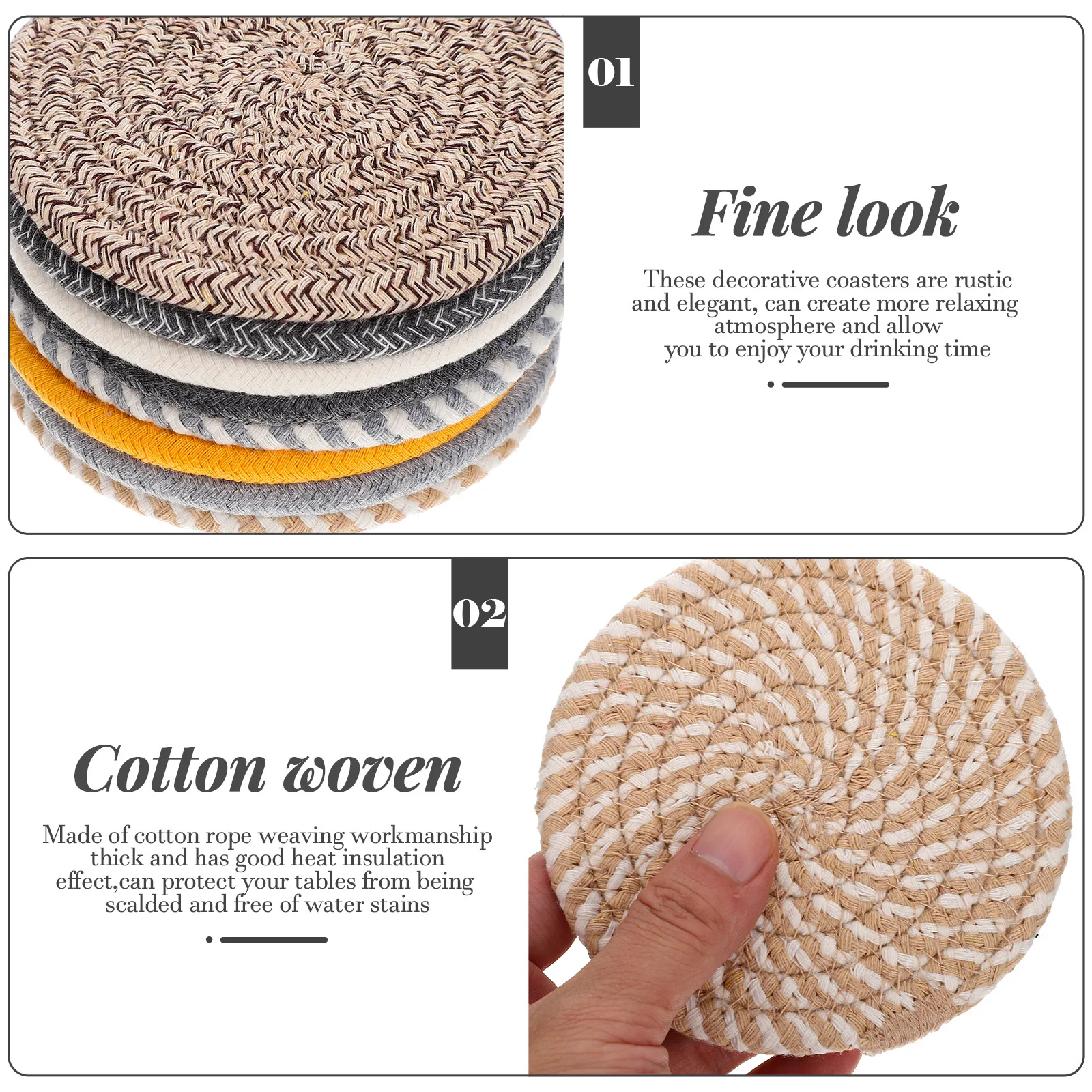 8Pcs Cotton Woven Coasters Absorbent Drink Mats Rustic Elegant Decor for Home Office Cup Coasters Cup Mat Coaster Set
8Pcs Cotton Woven Coasters Absorbent Drink Mats Rustic Elegant Decor for Home Office Cup Coasters Cup Mat Coaster Set