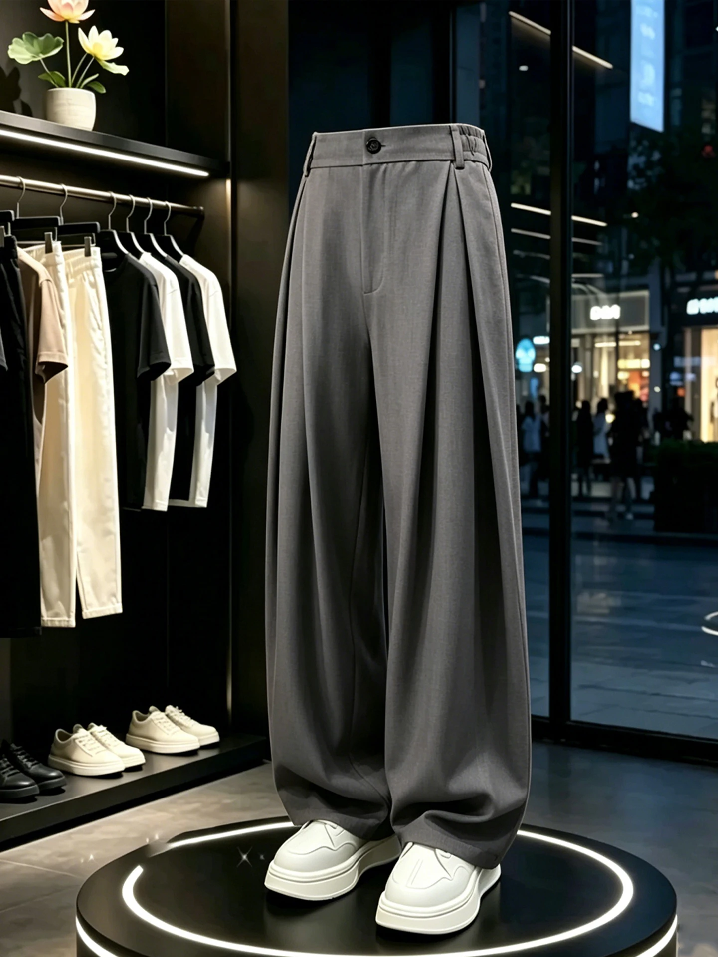 Gray Casual Pants Men's Summer Cleanfit Loose Straight Leg Wide Leg Pants Commute Casual Pants Knife Design Straight Fit
Gray Casual Pants Men's Summer Cleanfit Loose Straight Leg Wide Leg Pants Commute Casual Pants Knife Design Straight Fit