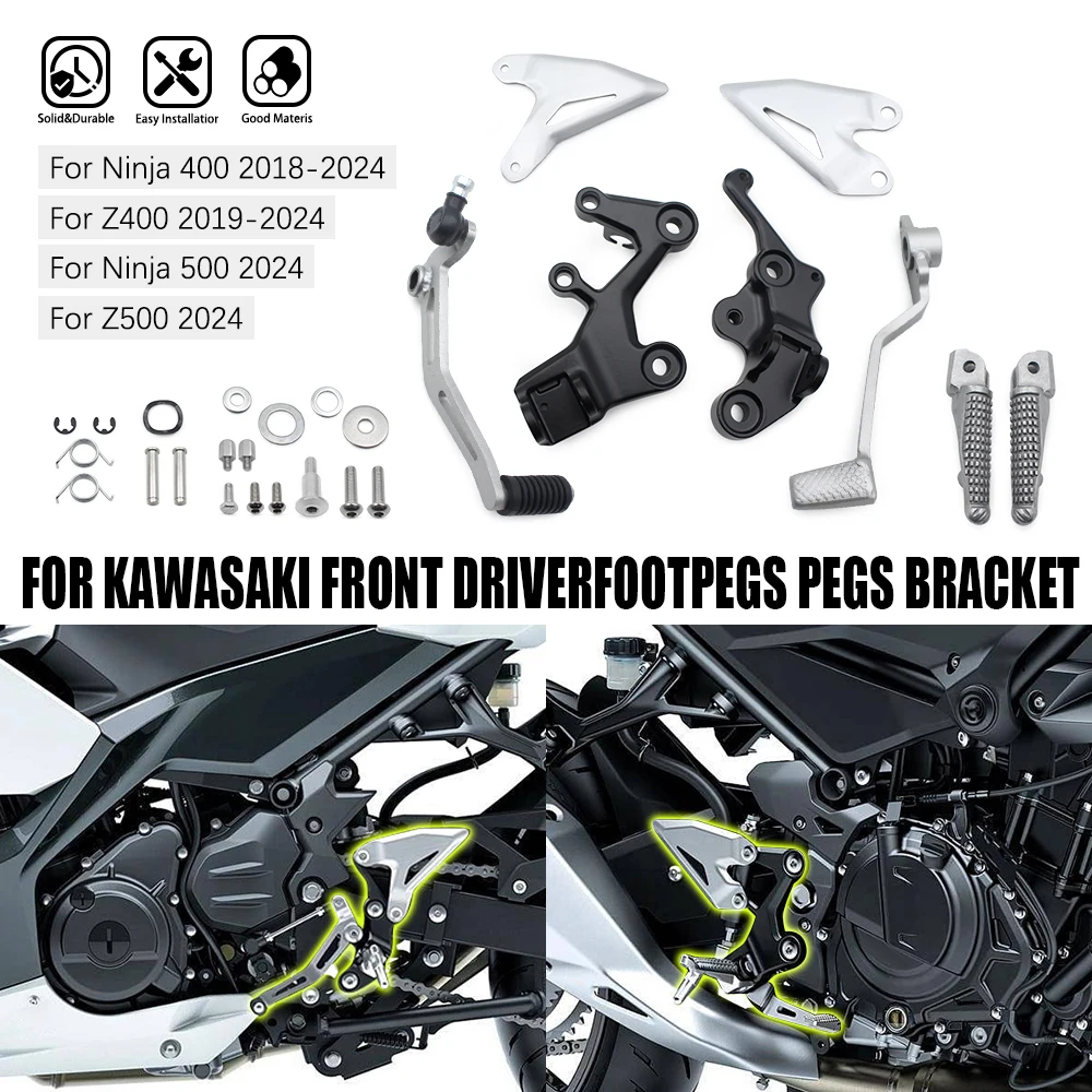 Передние подножки мотоцикла, кронштейн для подставки для ног для Kawasaki Ninja 400 2018-2024 Z400 2019-2024
Передние подножки мотоцикла, кронштейн для подставки для ног для Kawasaki Ninja 400 2018-2024 Z400 2019-2024