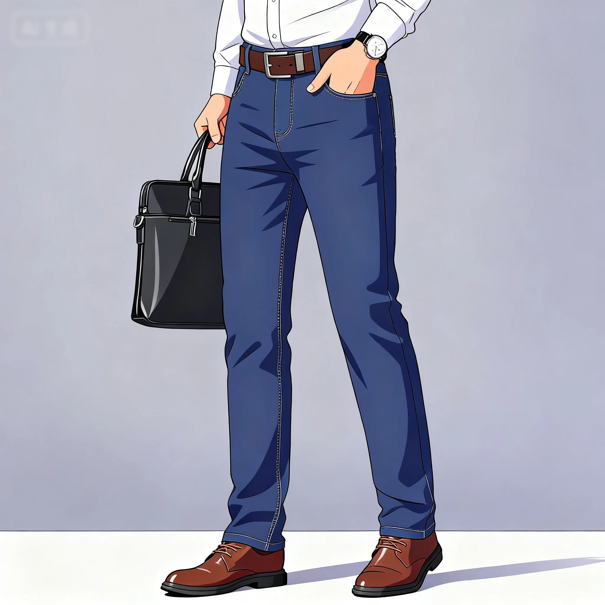 Новые мужские легкие и роскошные эластичные брюки облегающего кроя, удобные и мягкие, деловые и модные джинсовые брюки прямого кроя.
Новые мужские легкие и роскошные эластичные брюки облегающего кроя, удобные и мягкие, деловые и модные джинсовые брюки прямого кроя.